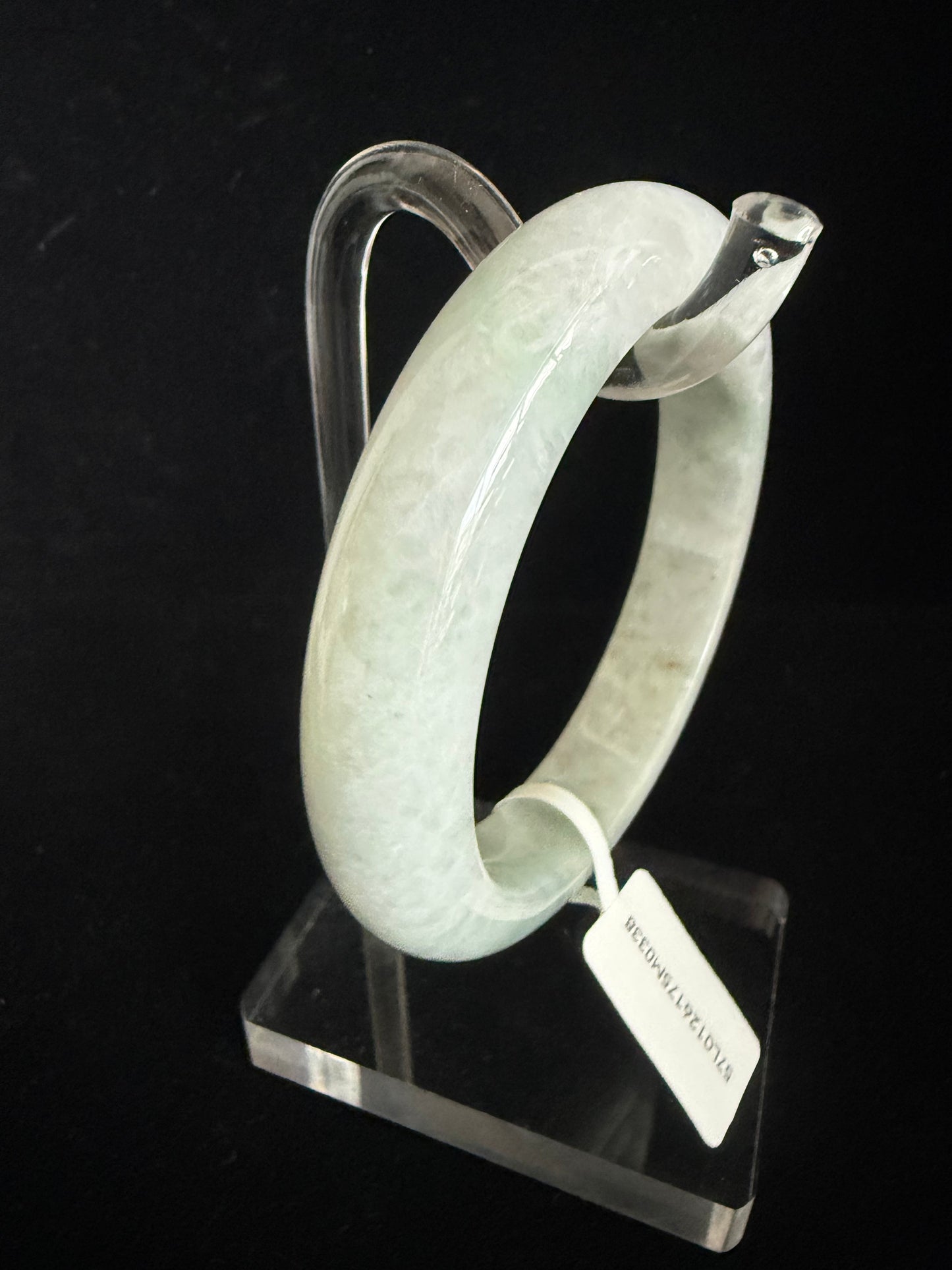 338. Light grey green mix Jade bangle