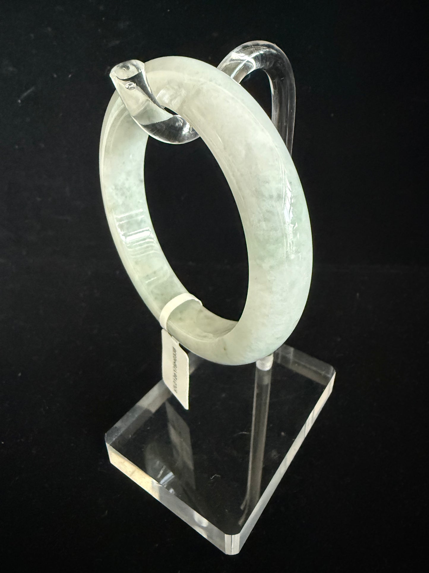 338. Light grey green mix Jade bangle
