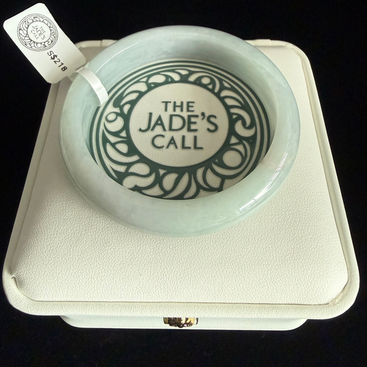 323. Clear green tint Jade bangle