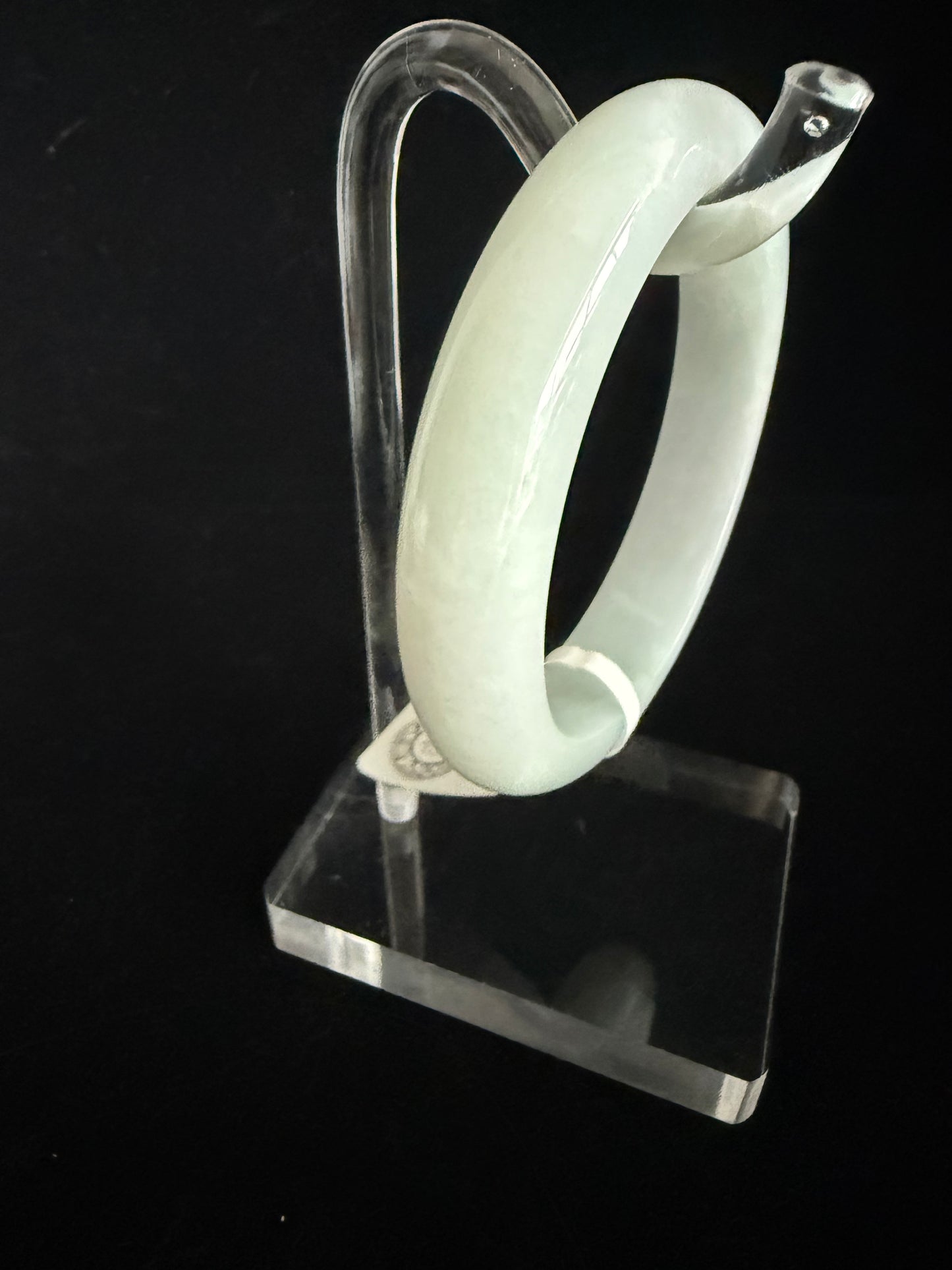 323. Clear green tint Jade bangle
