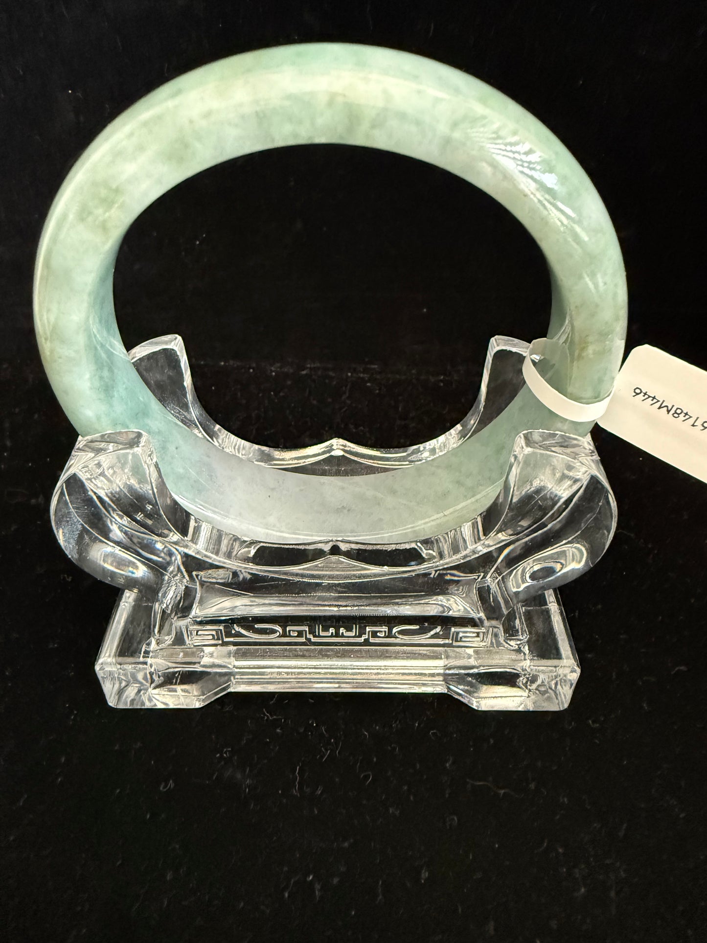 446. Green with lavender Jade bangle