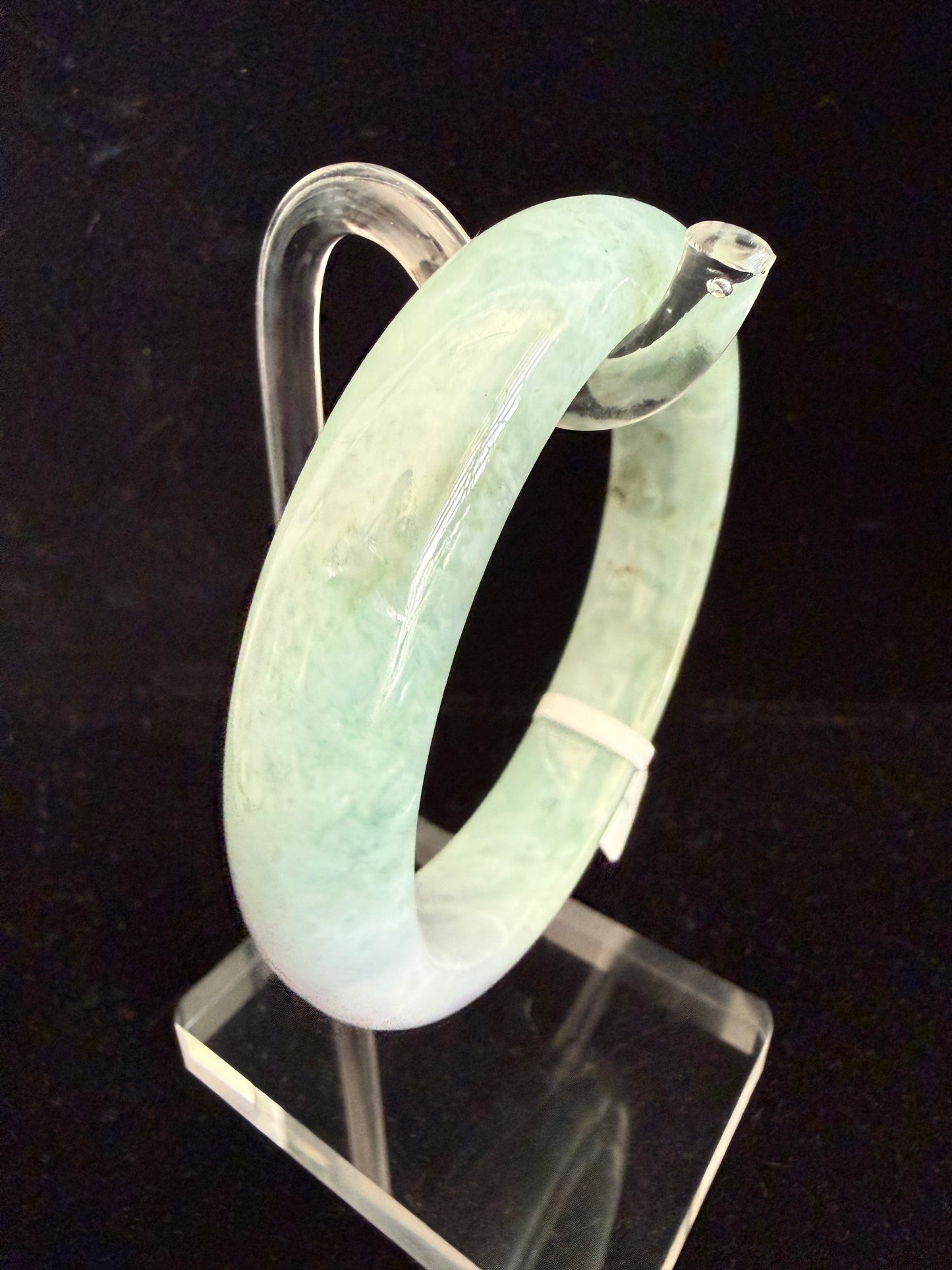 446. Green with lavender Jade bangle