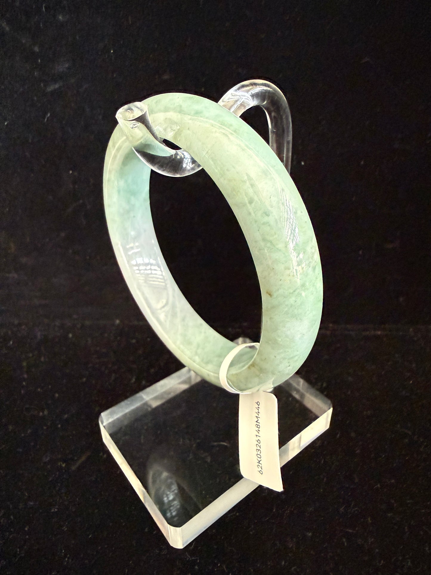 446. Green with lavender Jade bangle