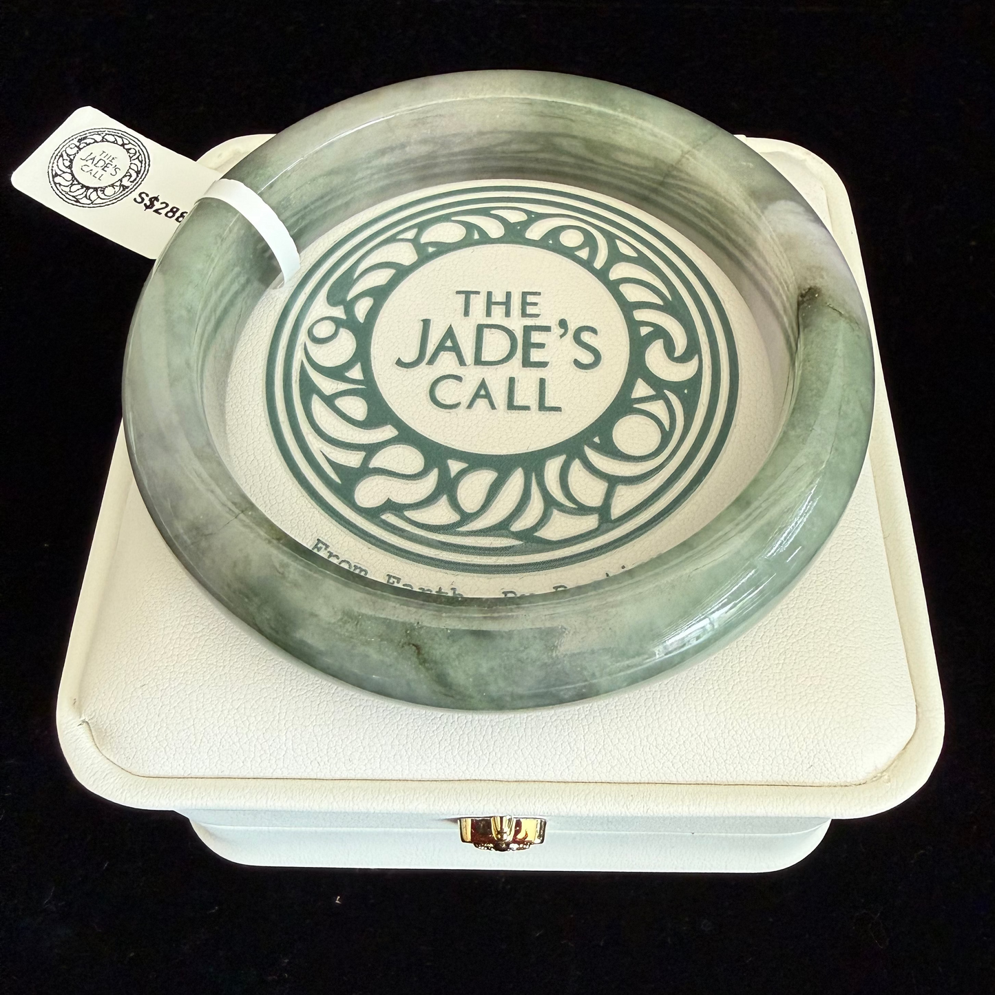 447. Green watery Jade Bangle