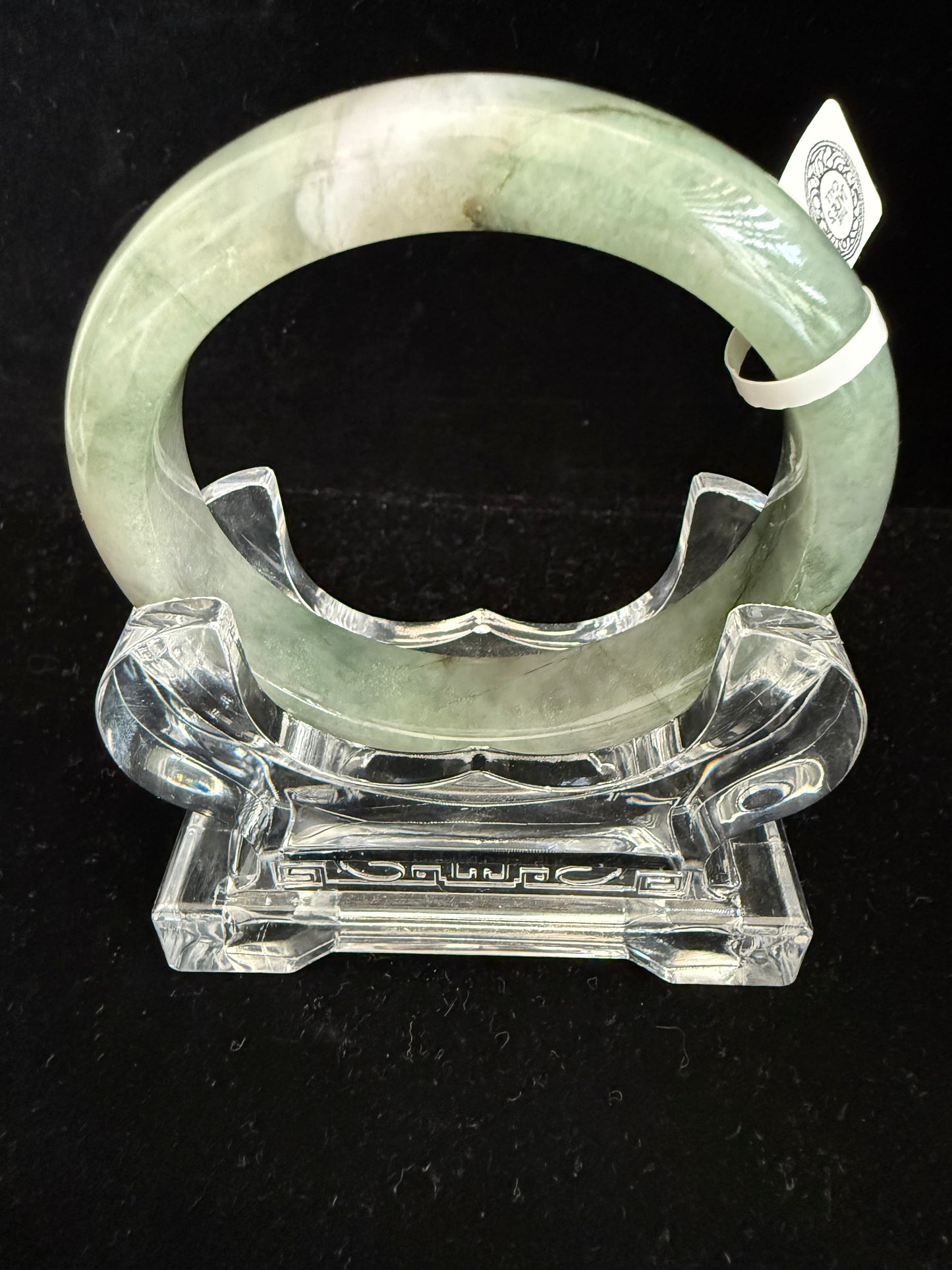 447. Green watery Jade Bangle
