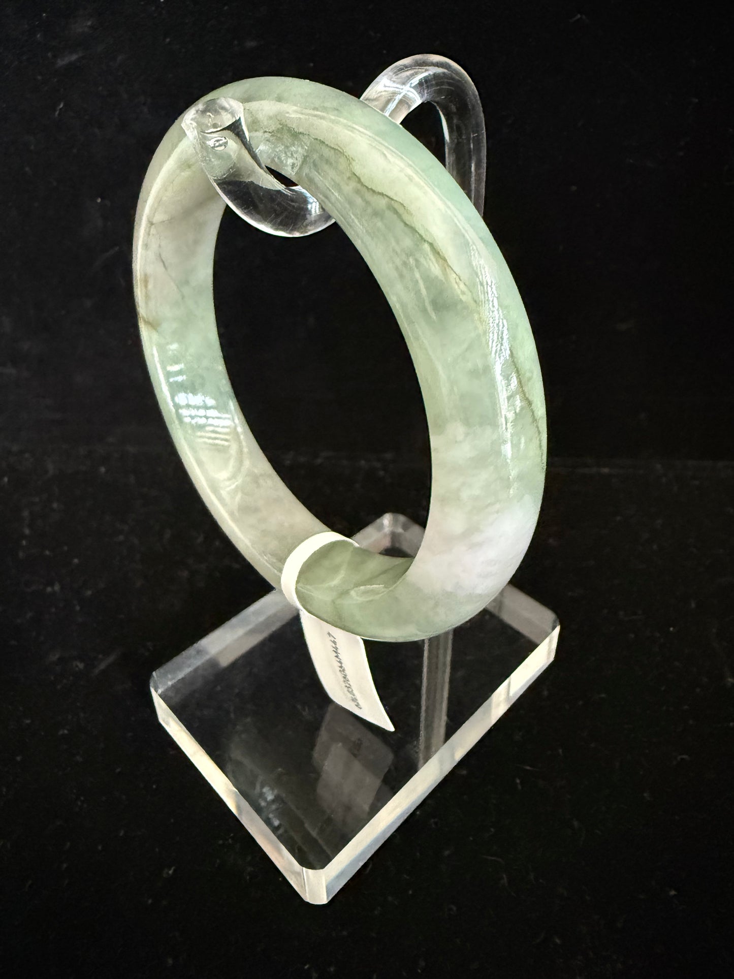 447. Green watery Jade Bangle
