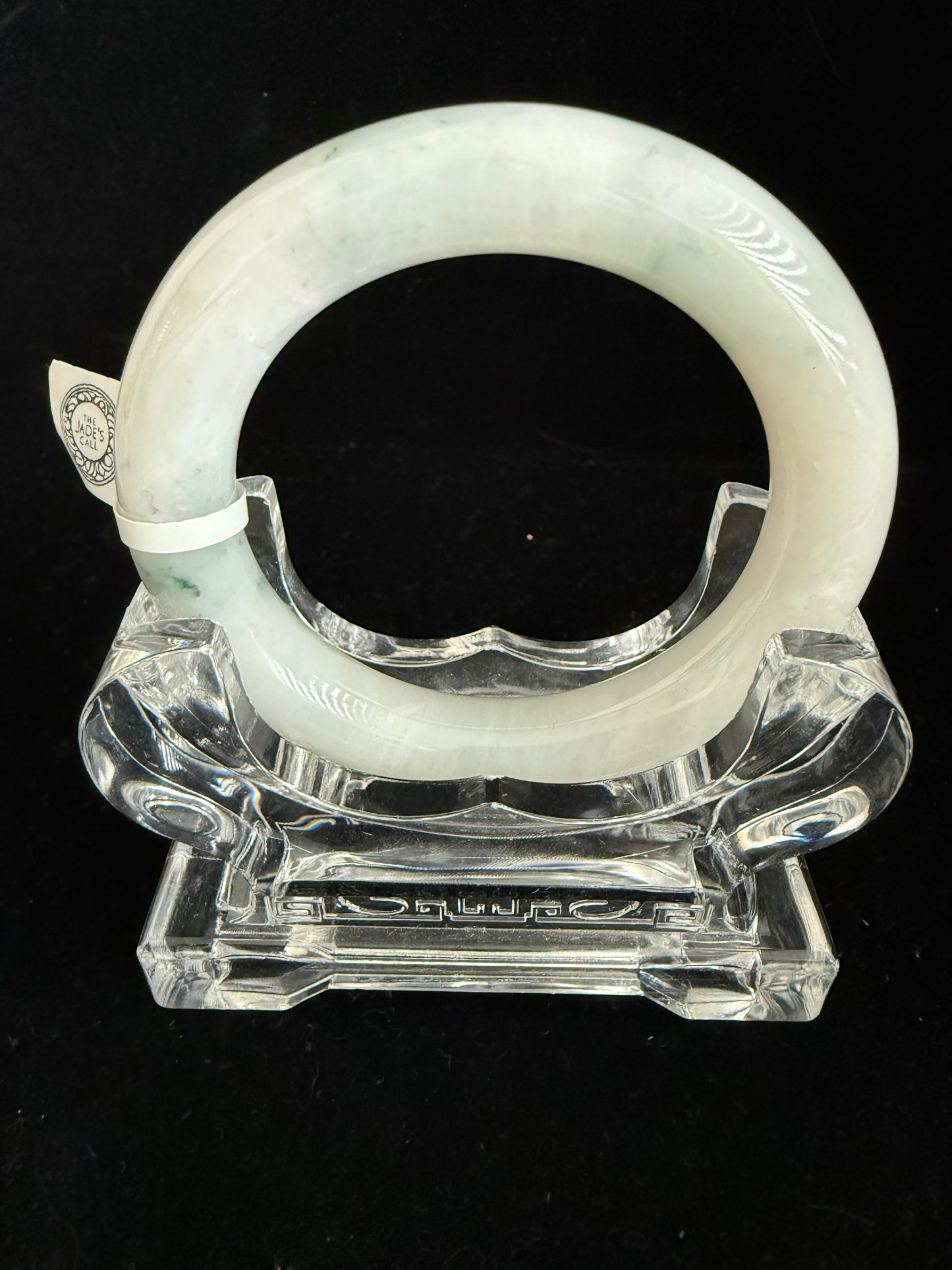 519. Traditional round white base jade bangle