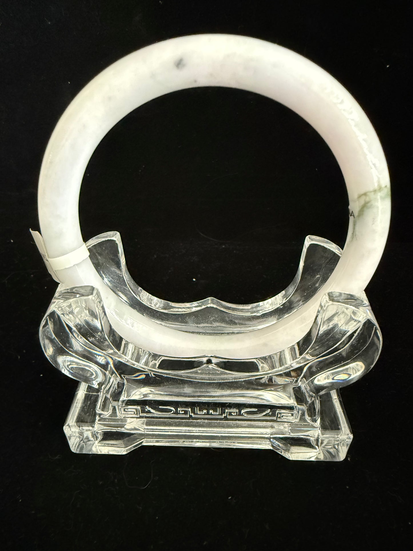 526. Thin white purplish base jade bangle