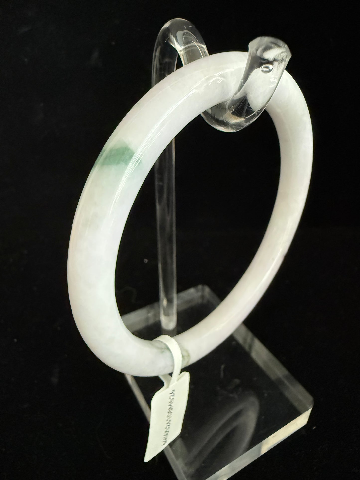 526. Thin white purplish base jade bangle