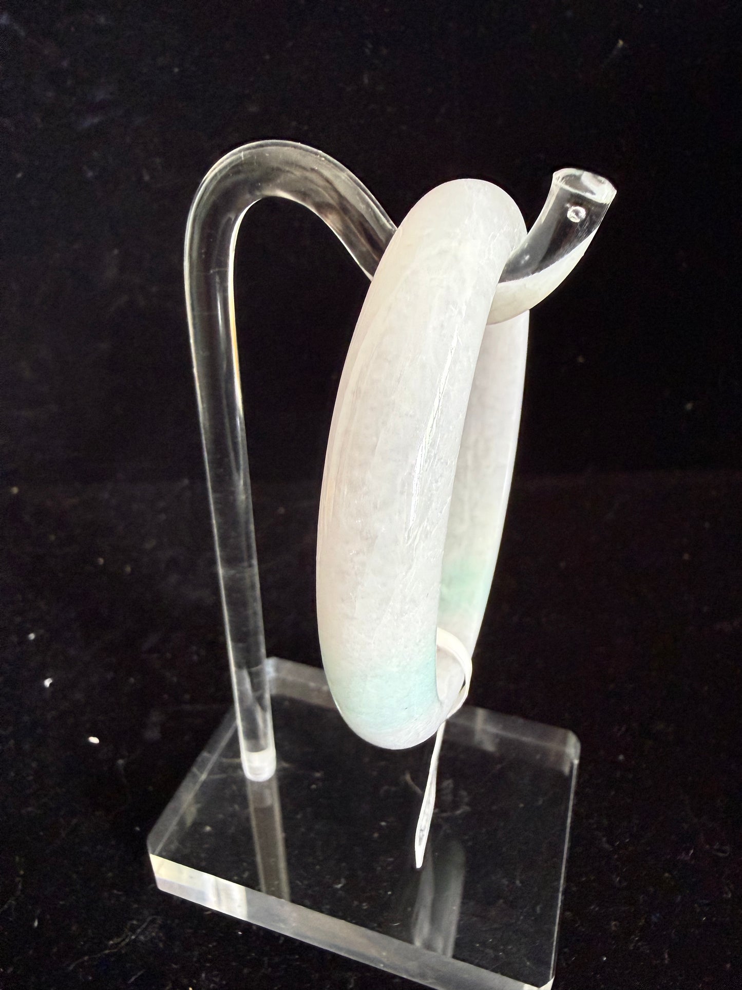 401. Pale lavender with green touch jade bangle
