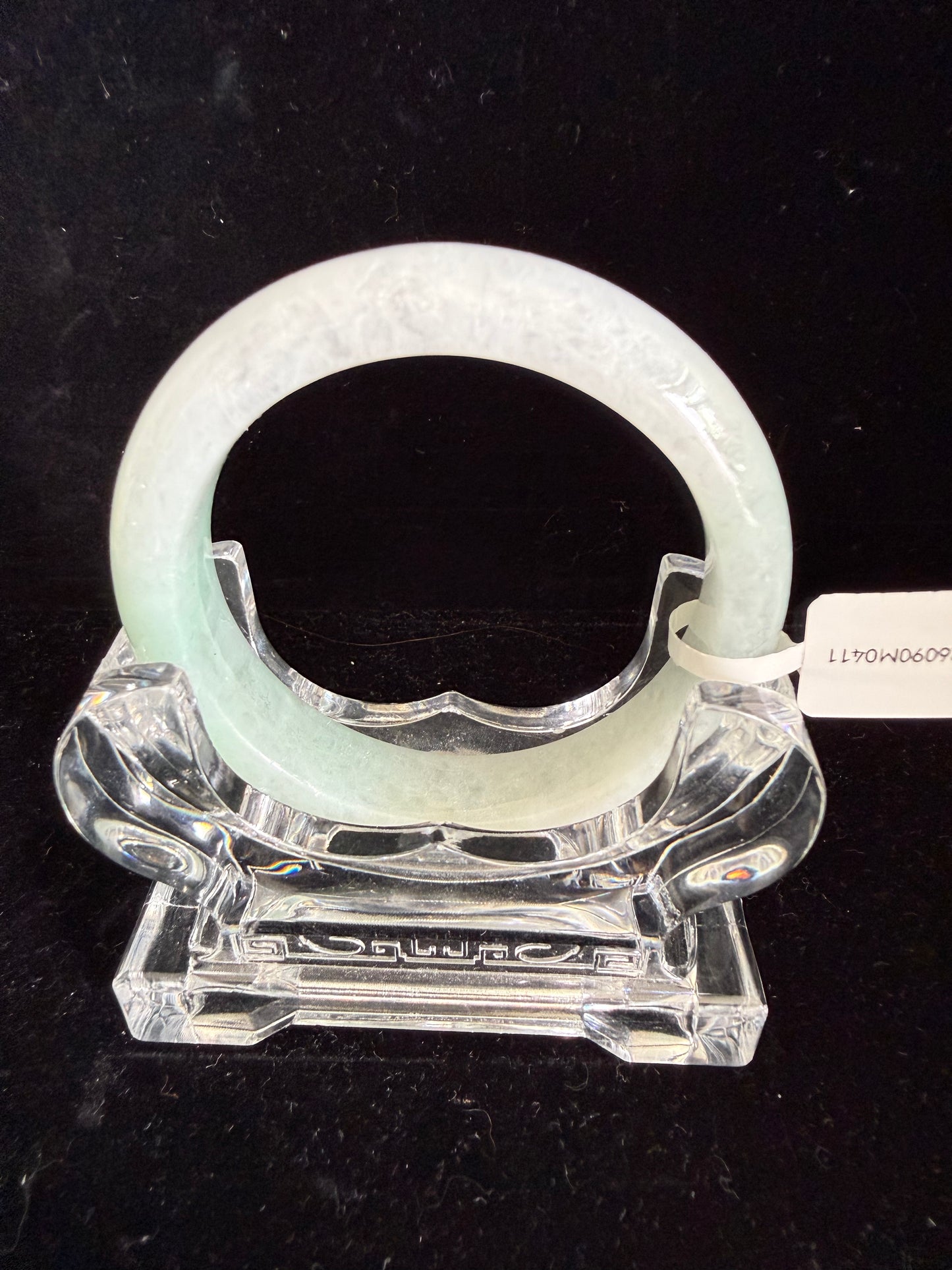 411. Light green with lavender jade bangle