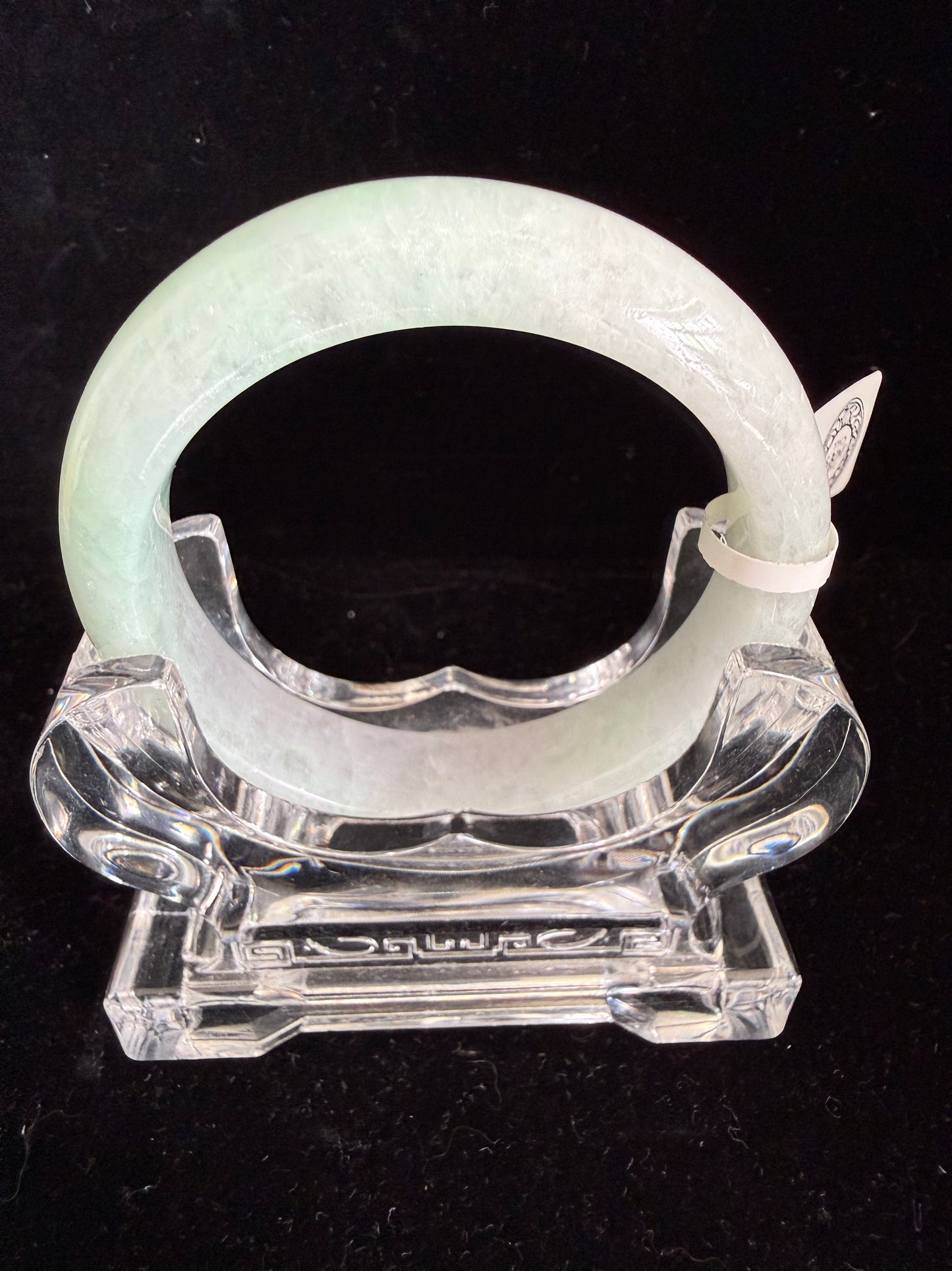 411. Light green with lavender jade bangle