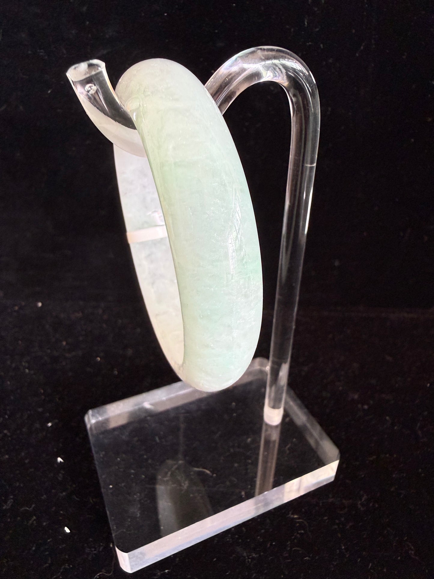 411. Light green with lavender jade bangle