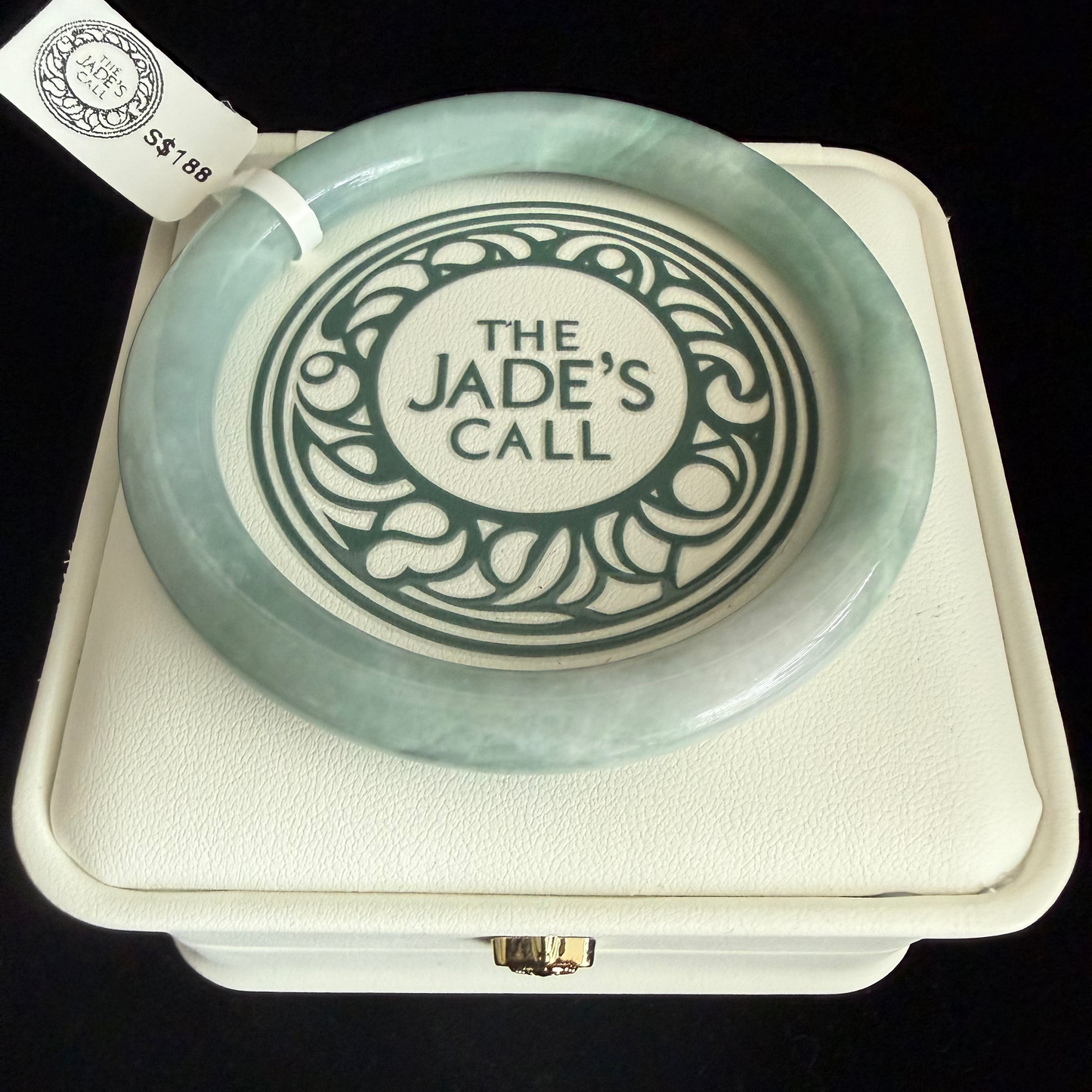 414.  Thin mint-green jade bangle