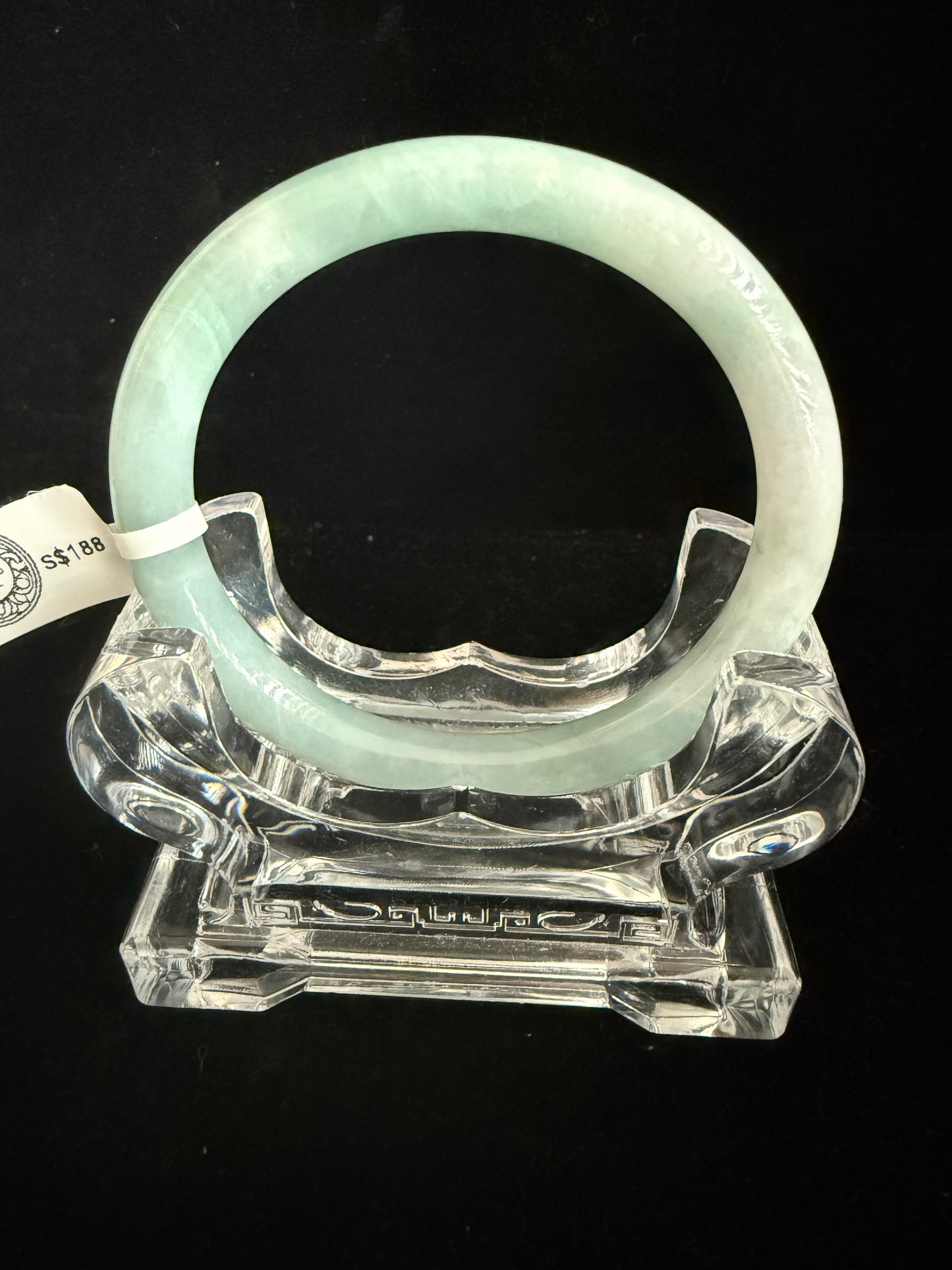 414.  Thin mint-green jade bangle