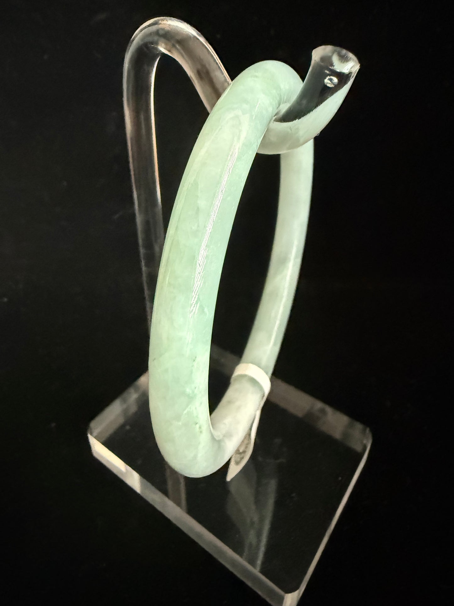 414.  Thin mint-green jade bangle