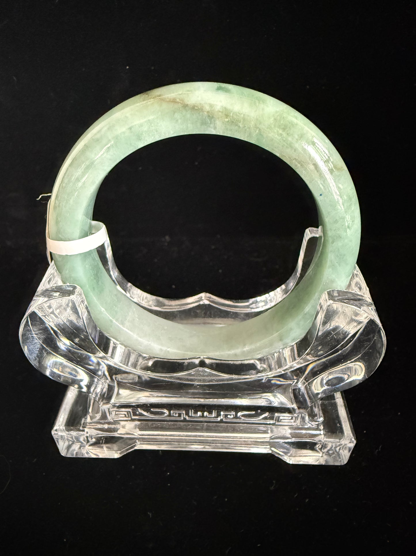453. Mossy green jade bangle