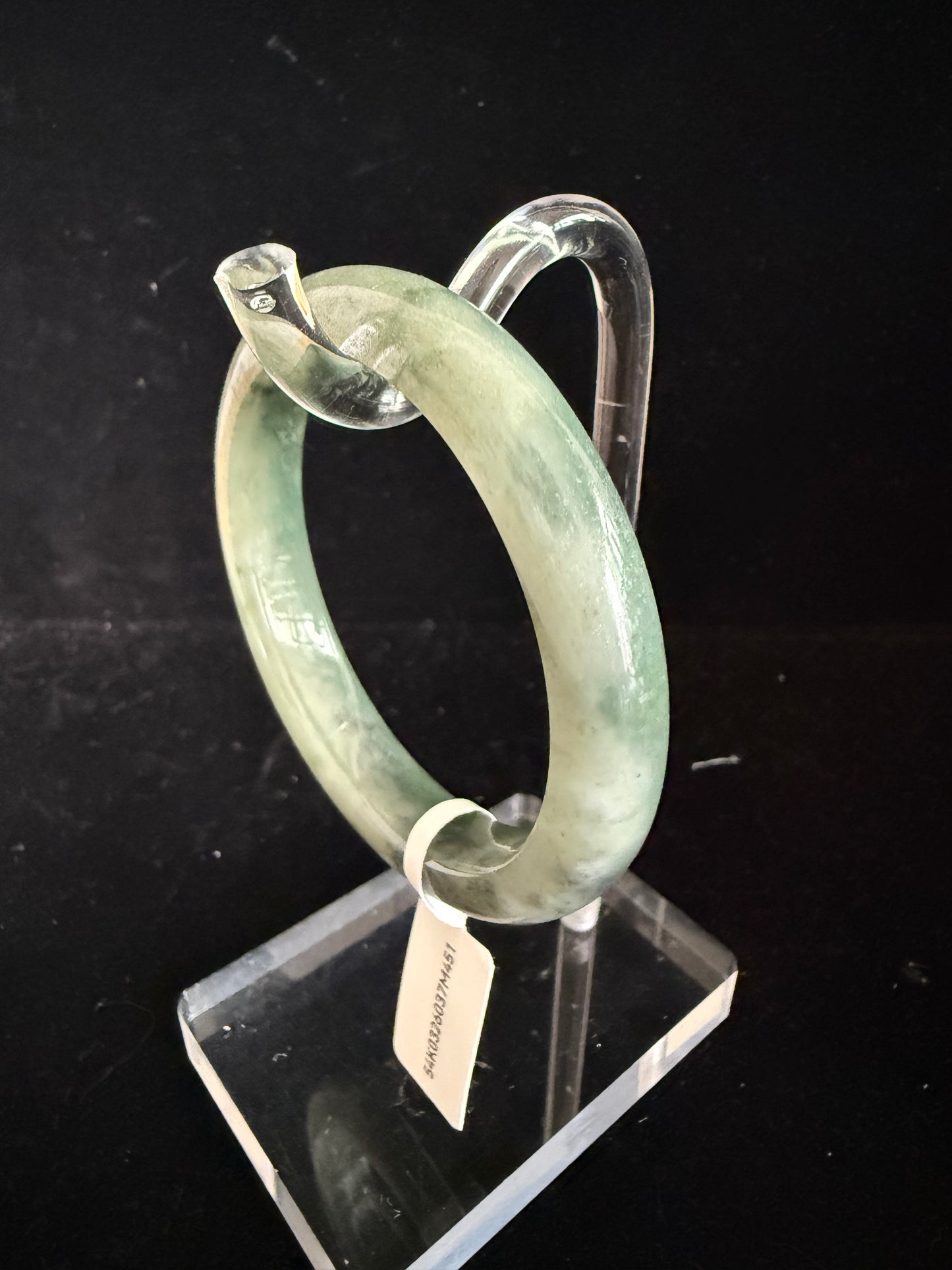 451. Deep forest and mint green jade bangle