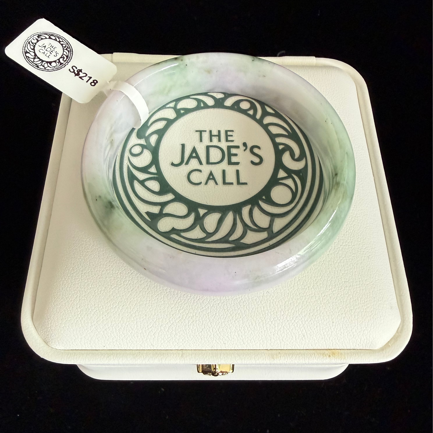 482. Lavender with green drift jade bangle