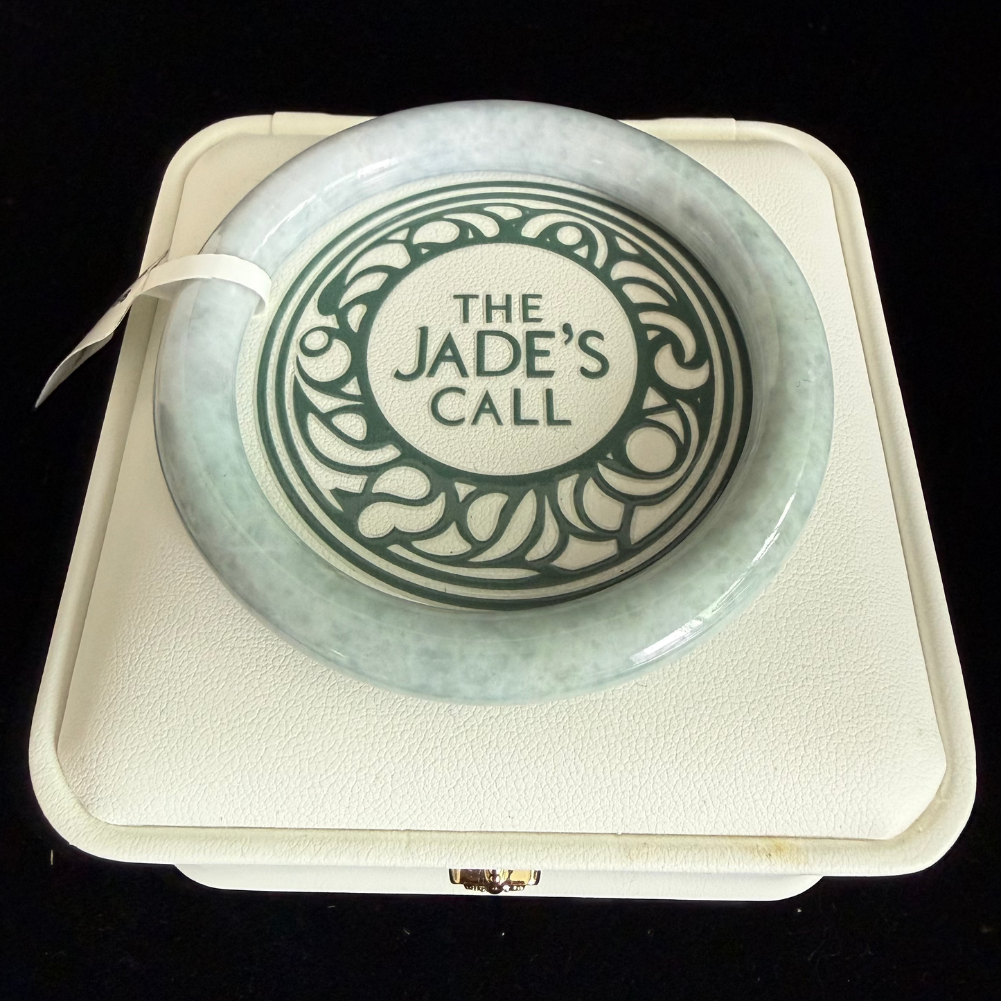 443. Frosted pale green and lavender thin jade bangle