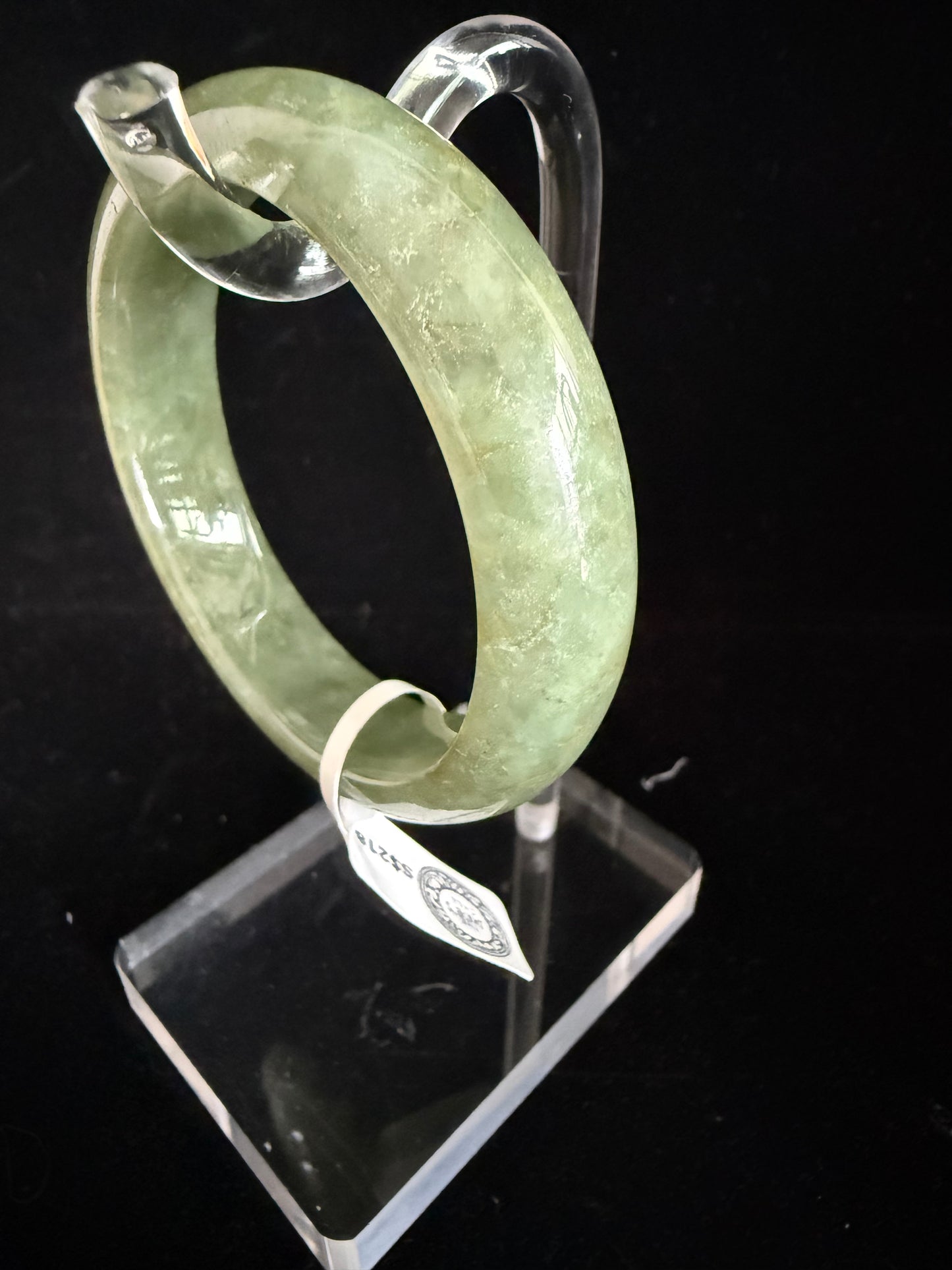 441. Olive moss green jade bangle