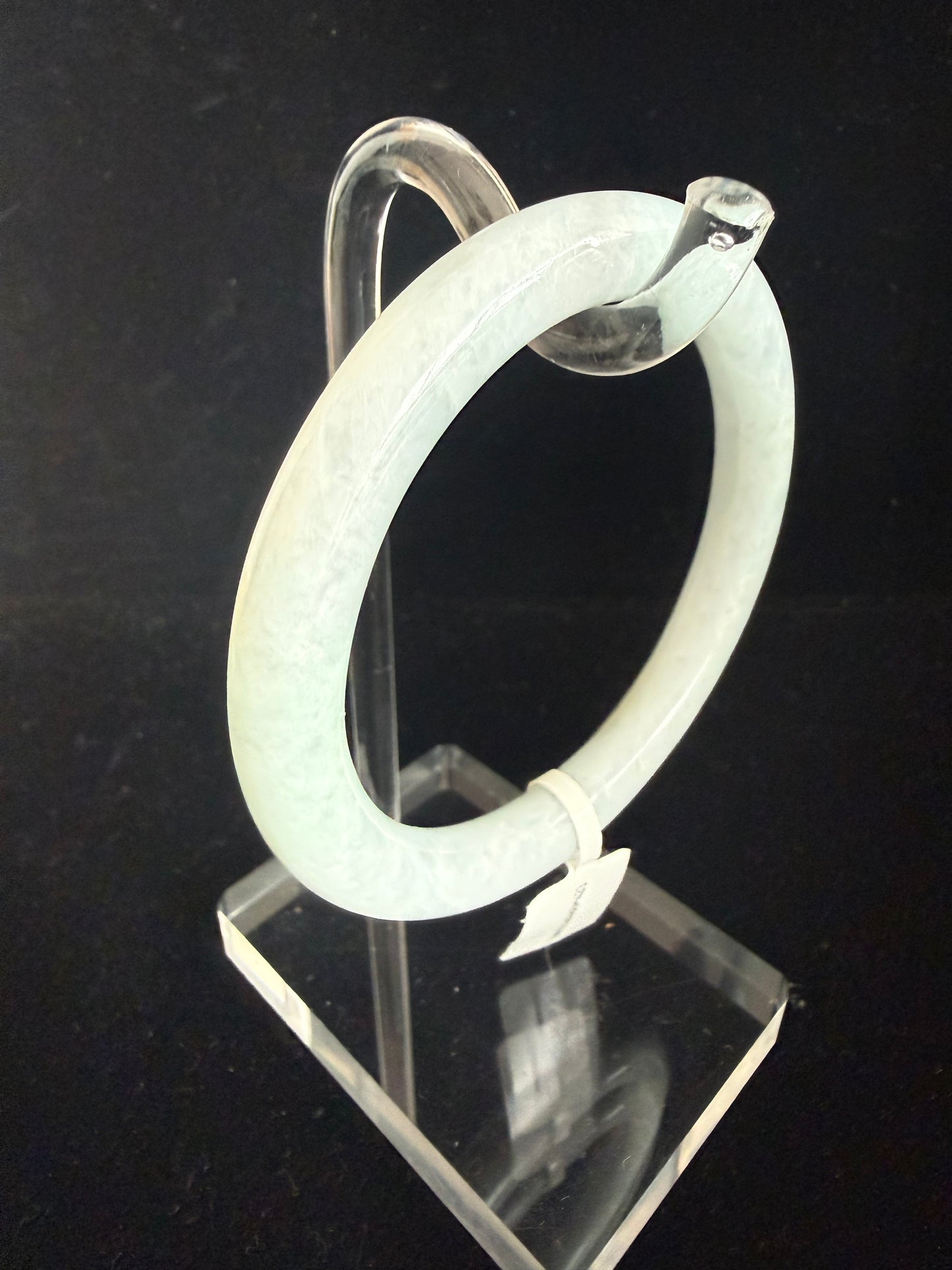 433.  Pale cotton blue-green jade bangle