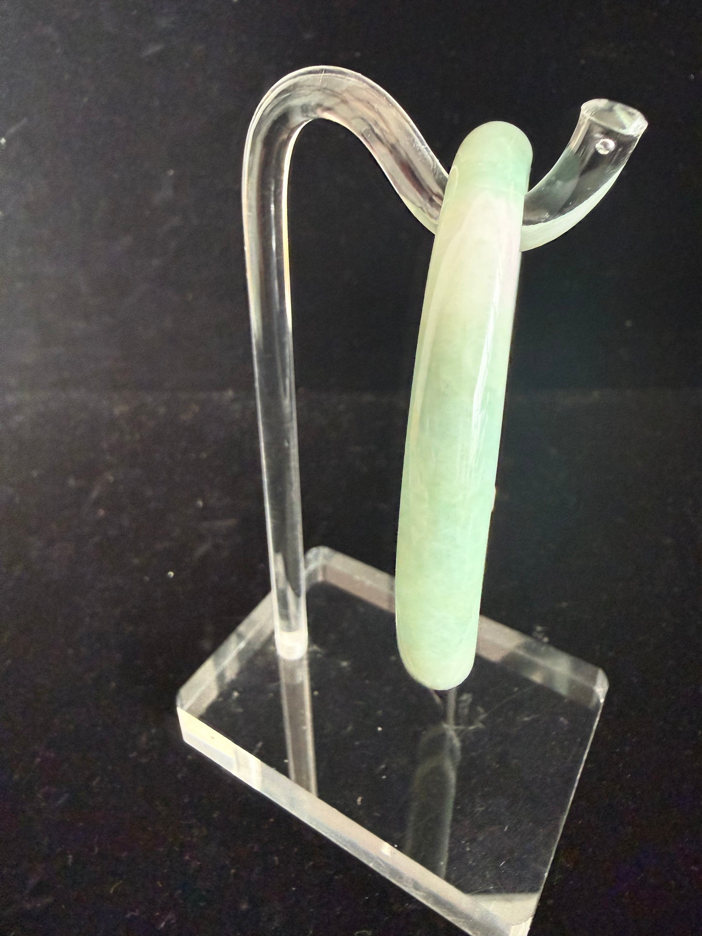425. Pastel green with lavender hints thin jade bangle