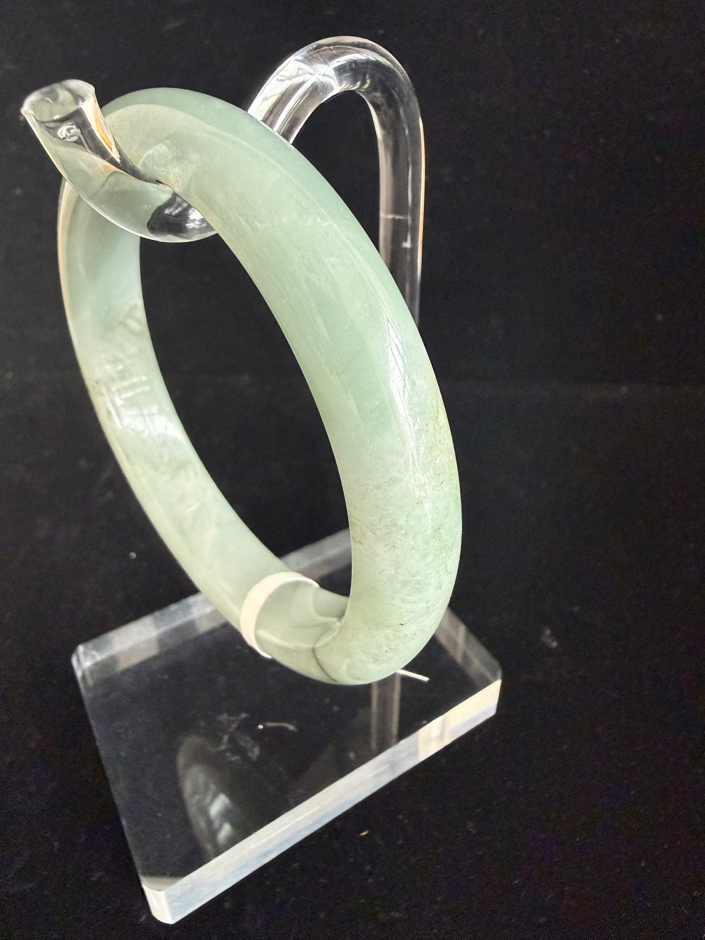 419. Sage green jade bangle