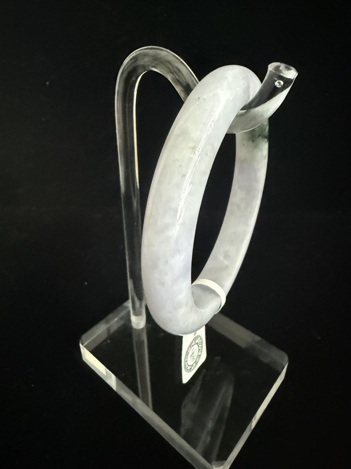469. Lavender with green and dark green patch jade bangle