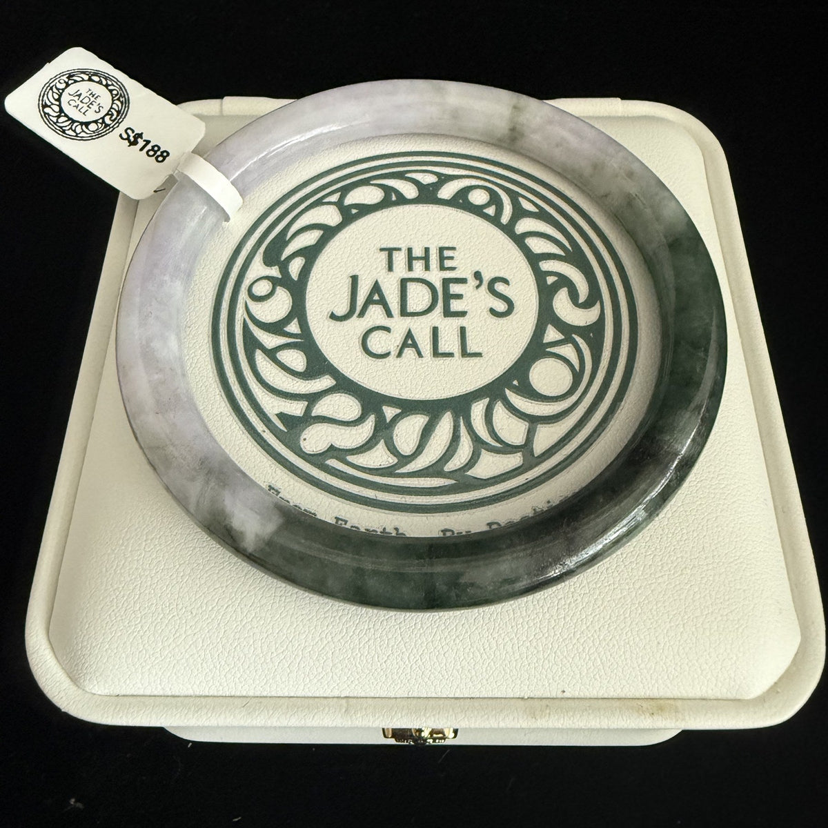 477. Lavender and deep green thin jade bangle