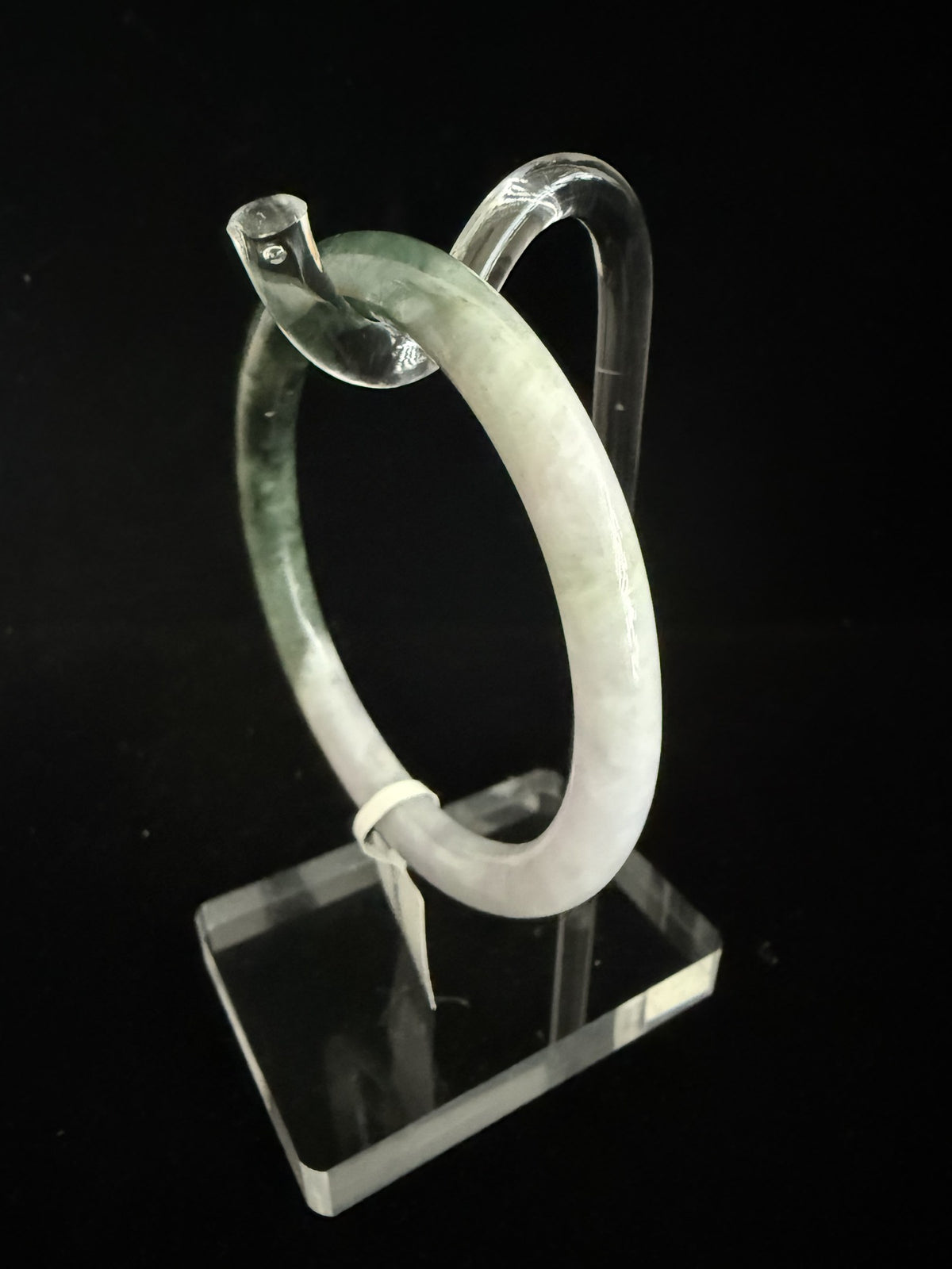 477. Lavender and deep green thin jade bangle