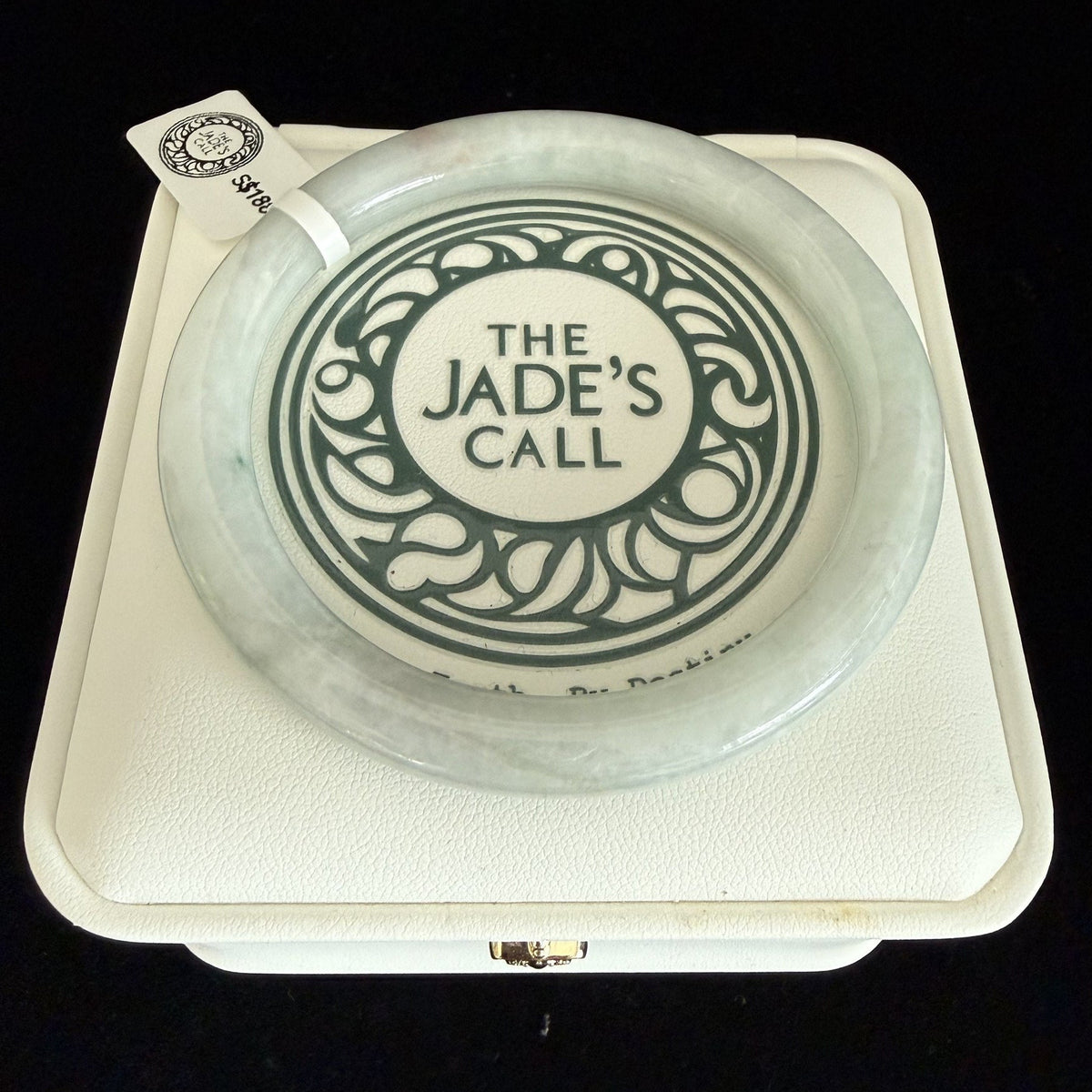 497. Pale celadon green round jade bangle