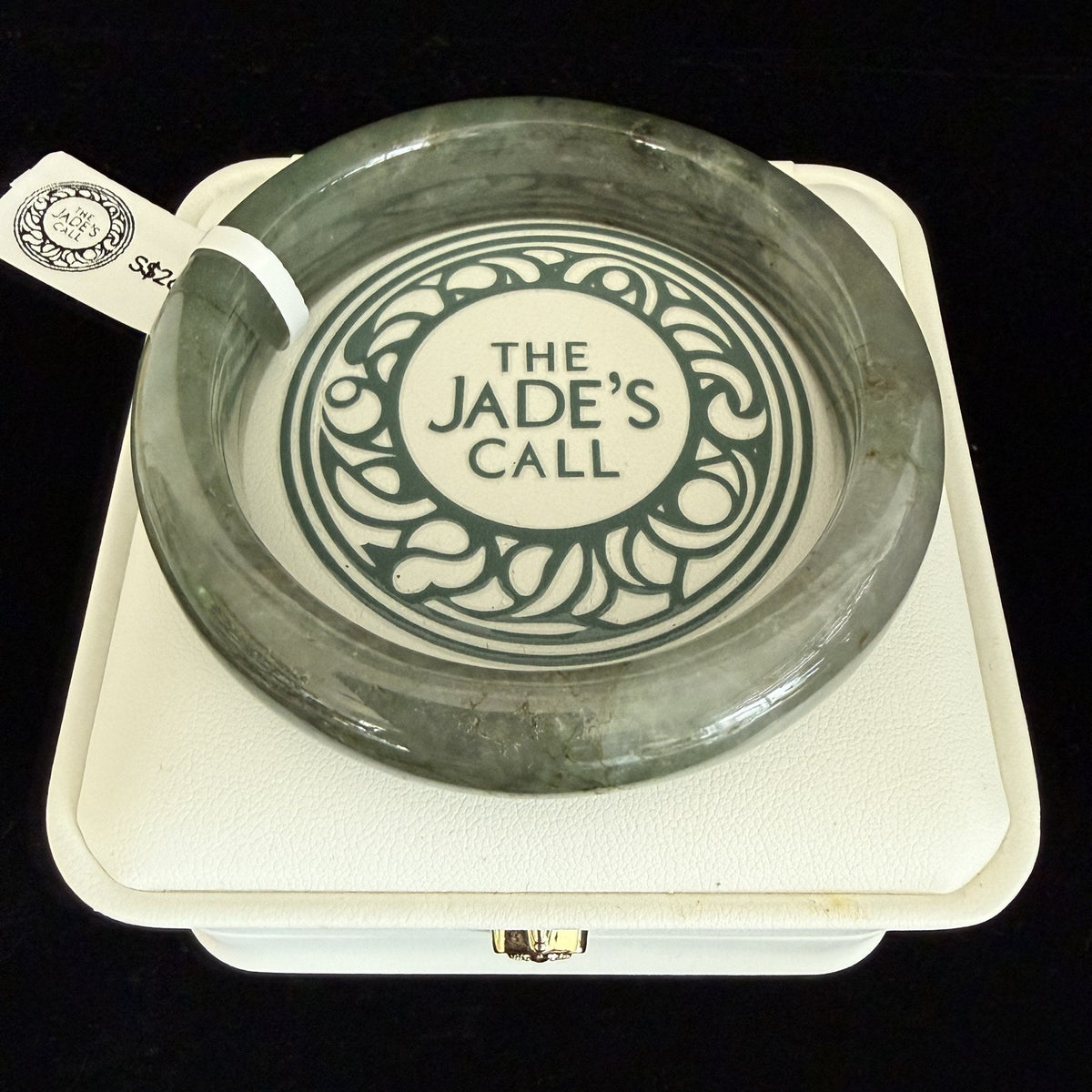 498. Moss grey-green chunky jade bangle