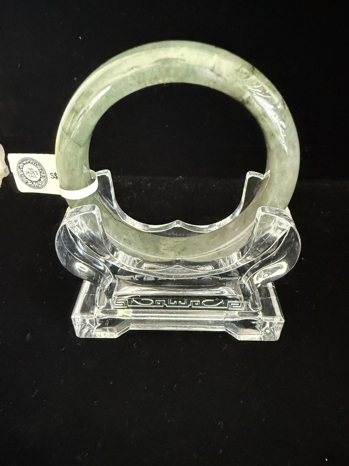 498. Moss grey-green chunky jade bangle