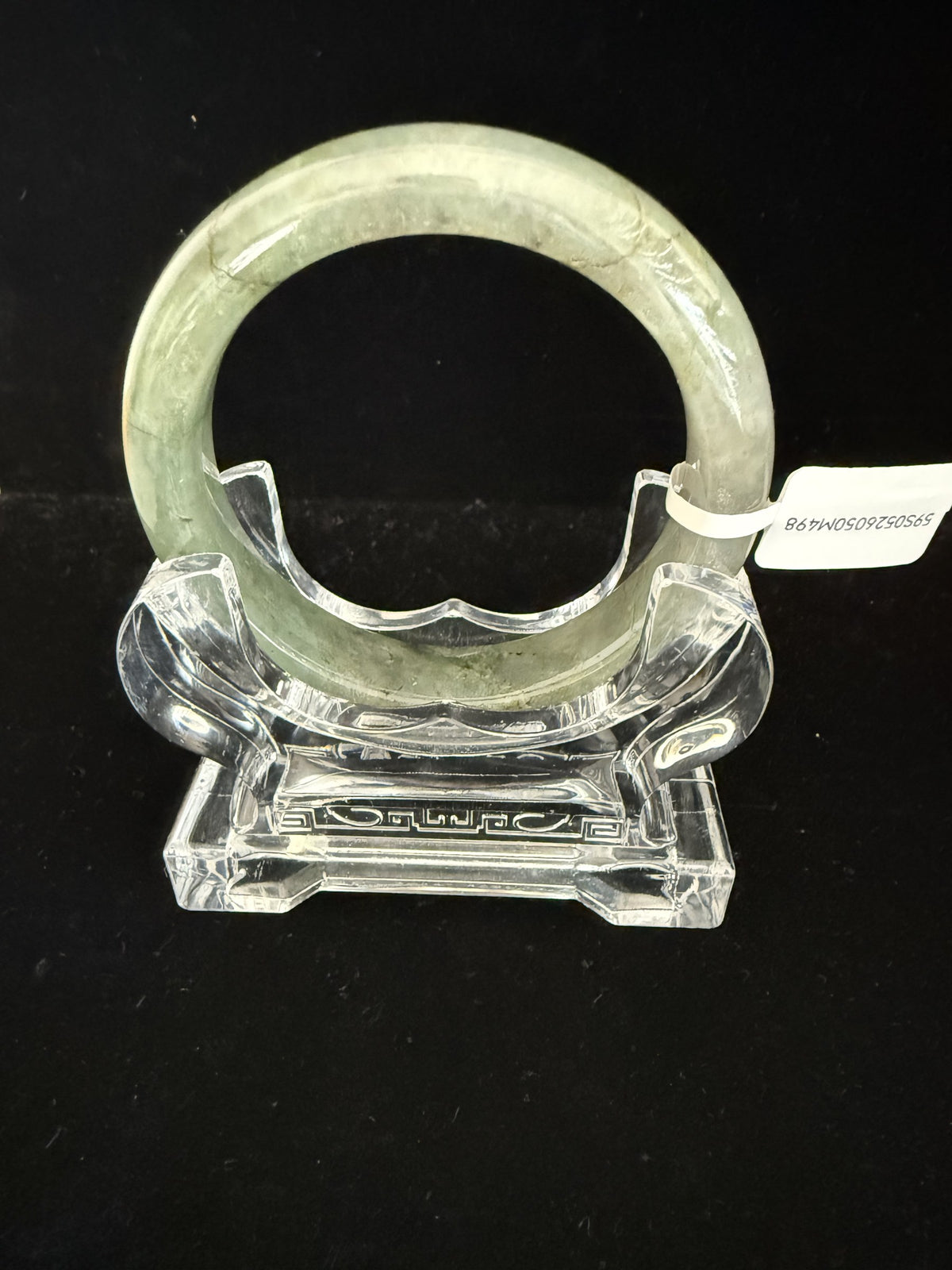 498. Moss grey-green chunky jade bangle