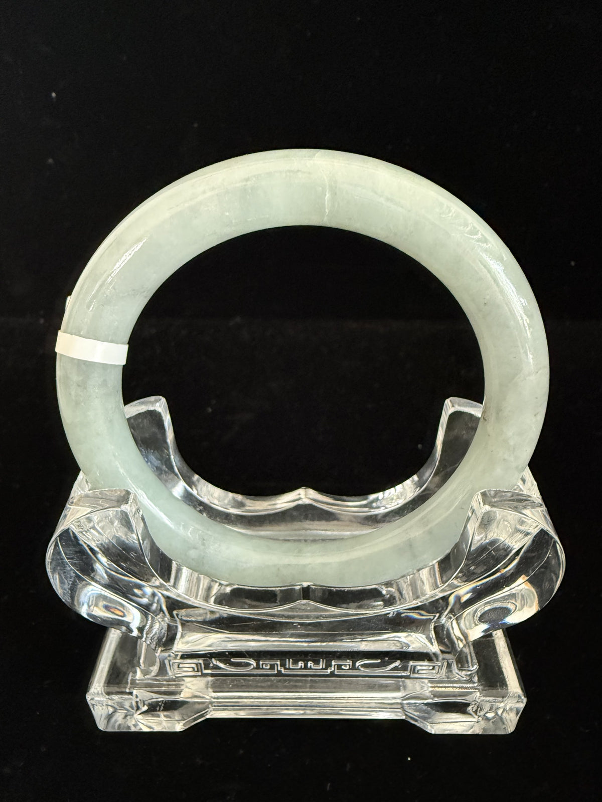 494. Pale mint grey round jade bangle