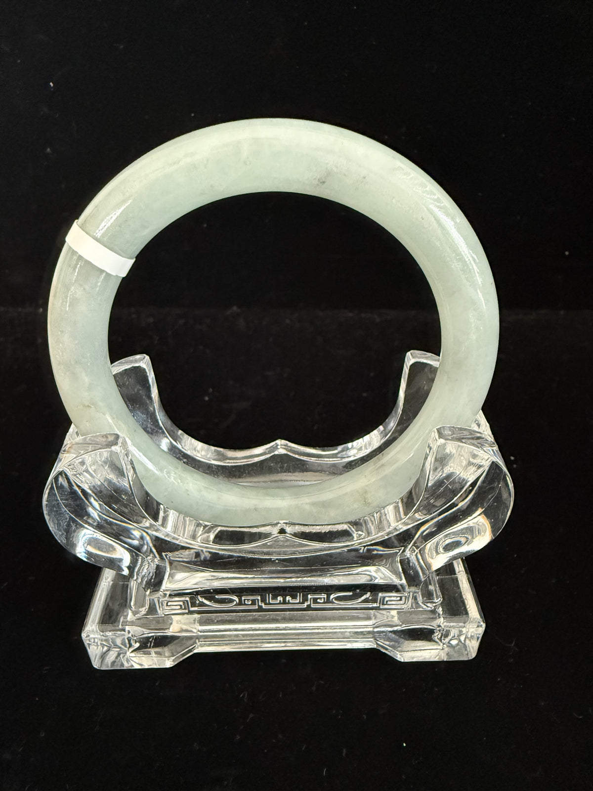 494. Pale mint grey round jade bangle