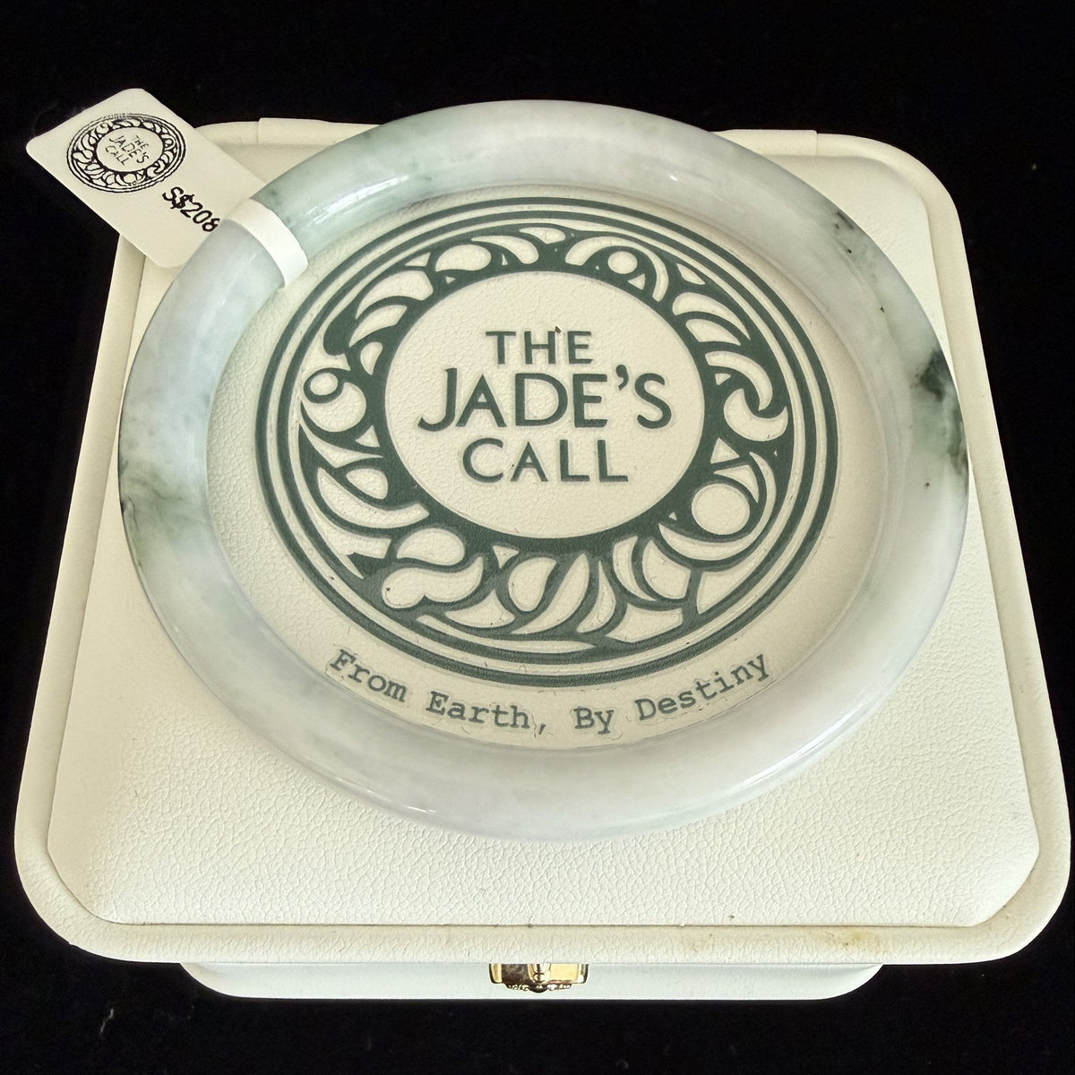 503. White with green patches thin jade bangle