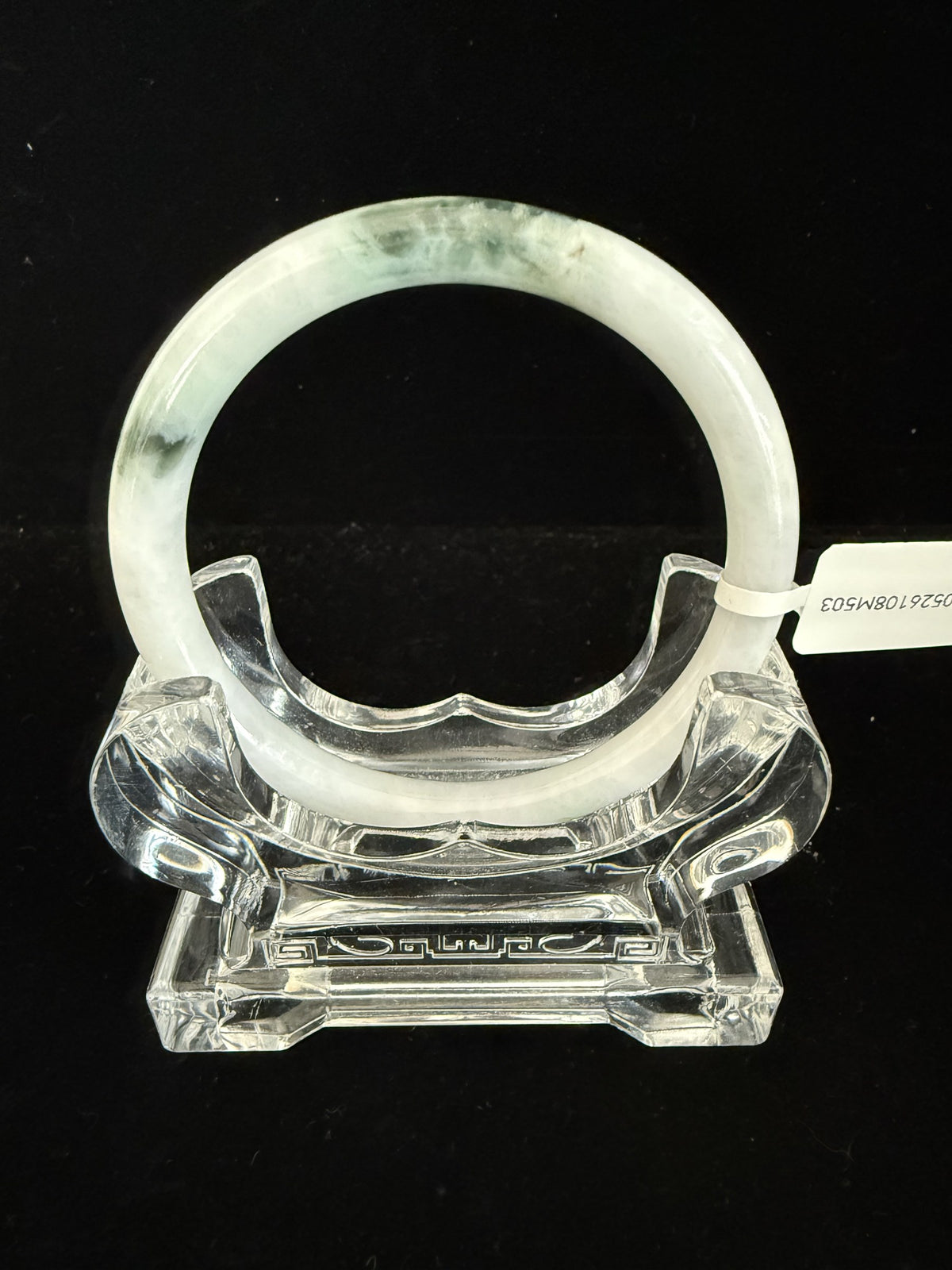503. White with green patches thin jade bangle