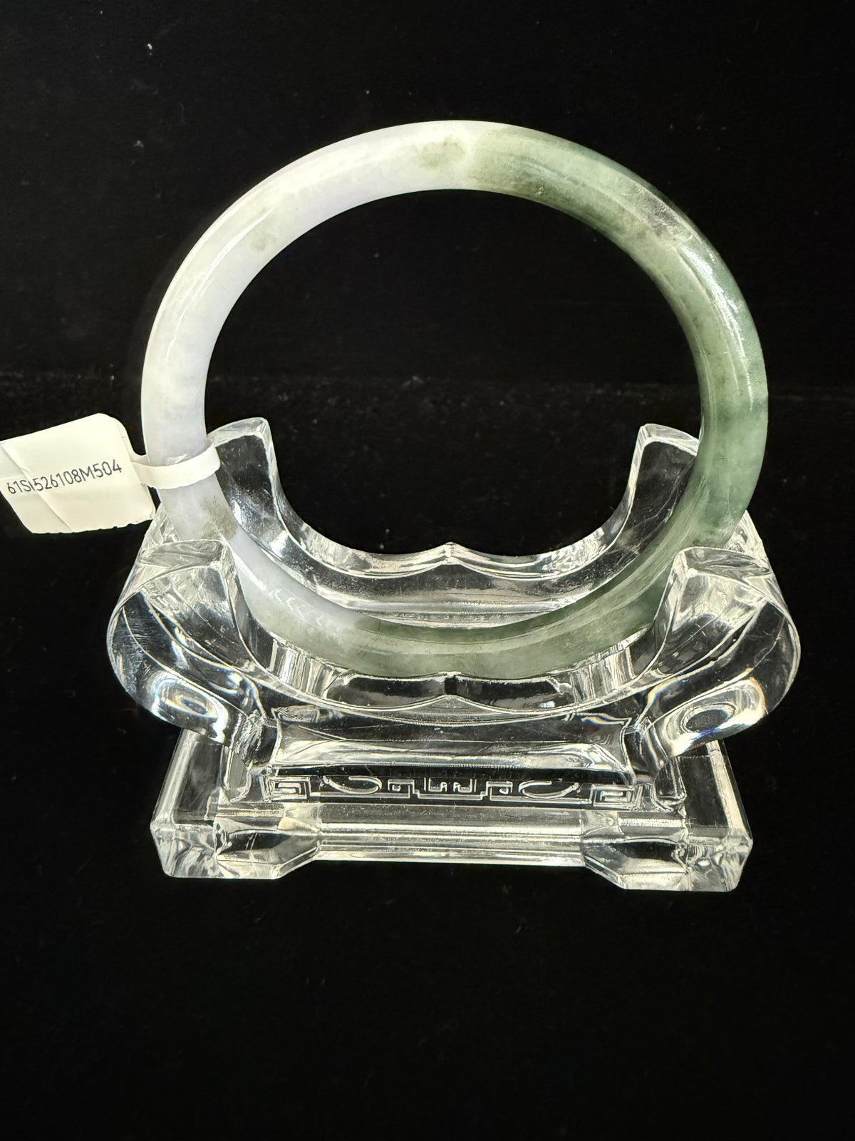 504. Lavender and moss green two-tone thin jade bangle