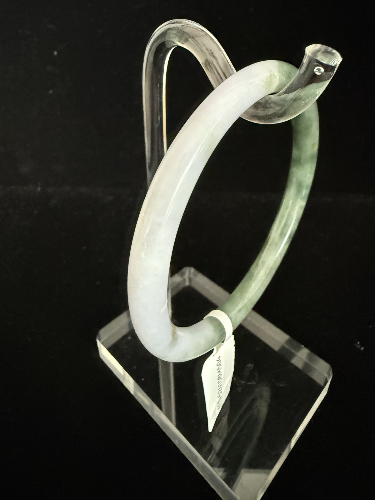 504. Lavender and moss green two-tone thin jade bangle