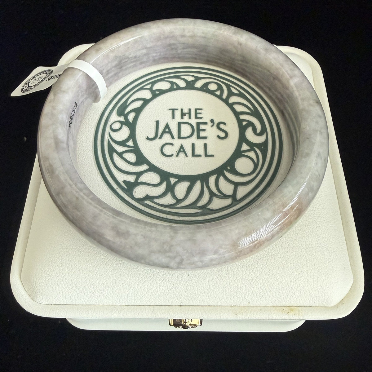 509. Lavender grey with russet tones chunky jade bangle