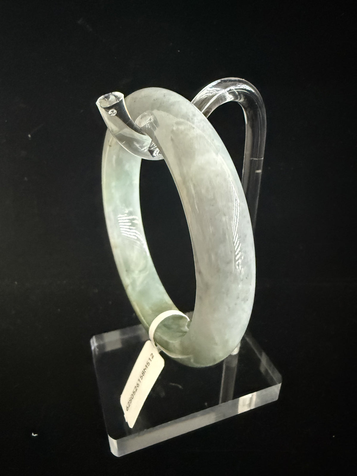 512. Pale mint grey chunky jade bangle