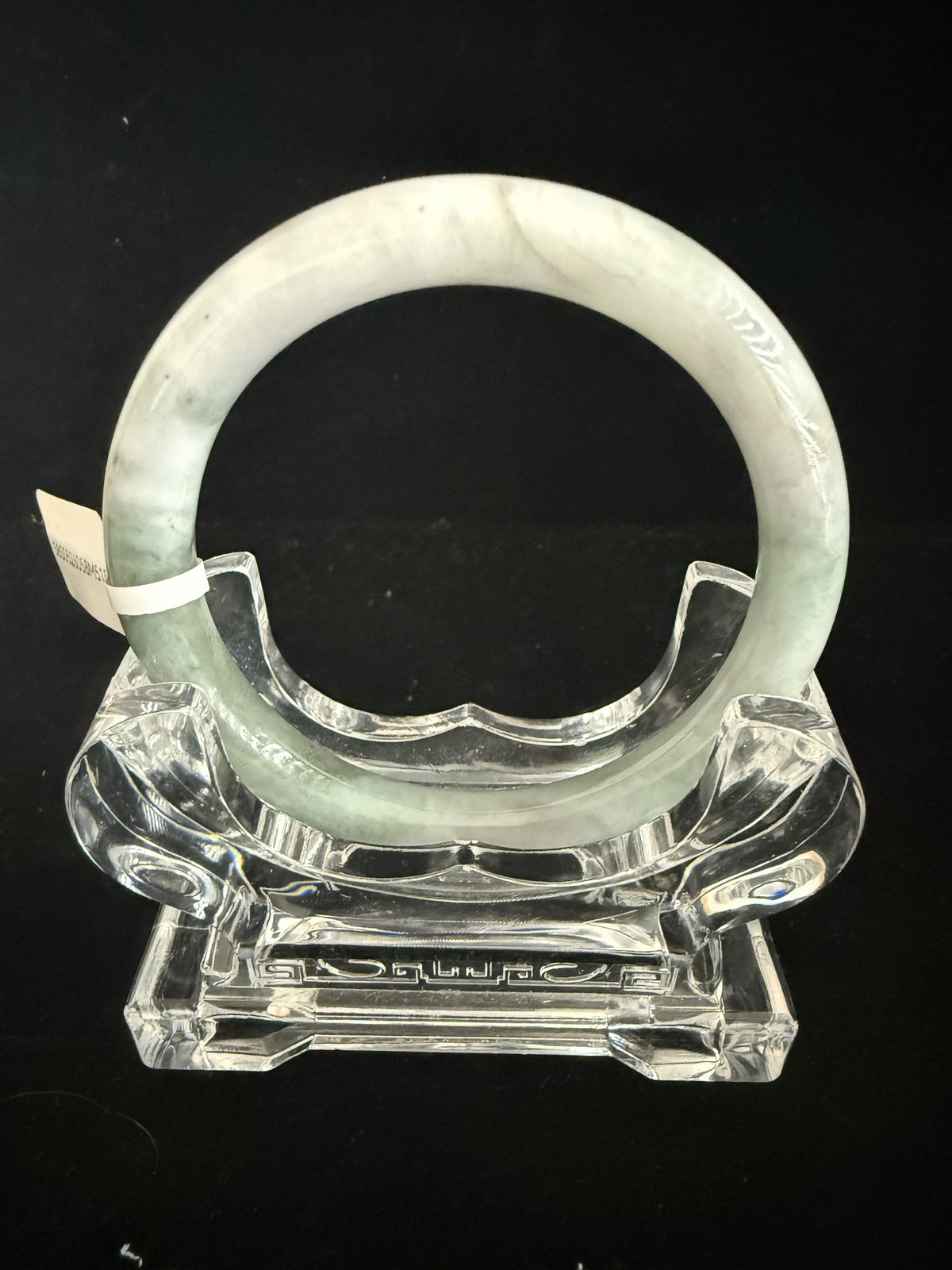 515. White lavender with soft green thin jade bangle