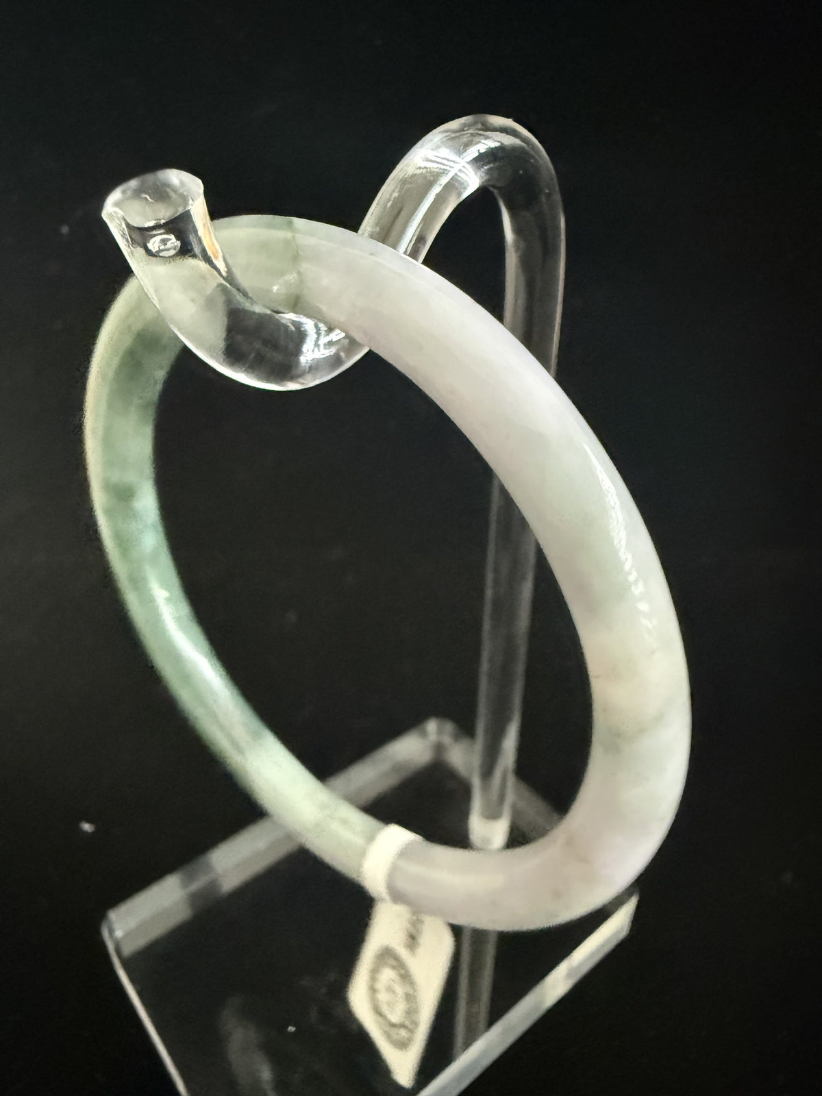 517. Lavender and fresh green two-tone thin jade bangle