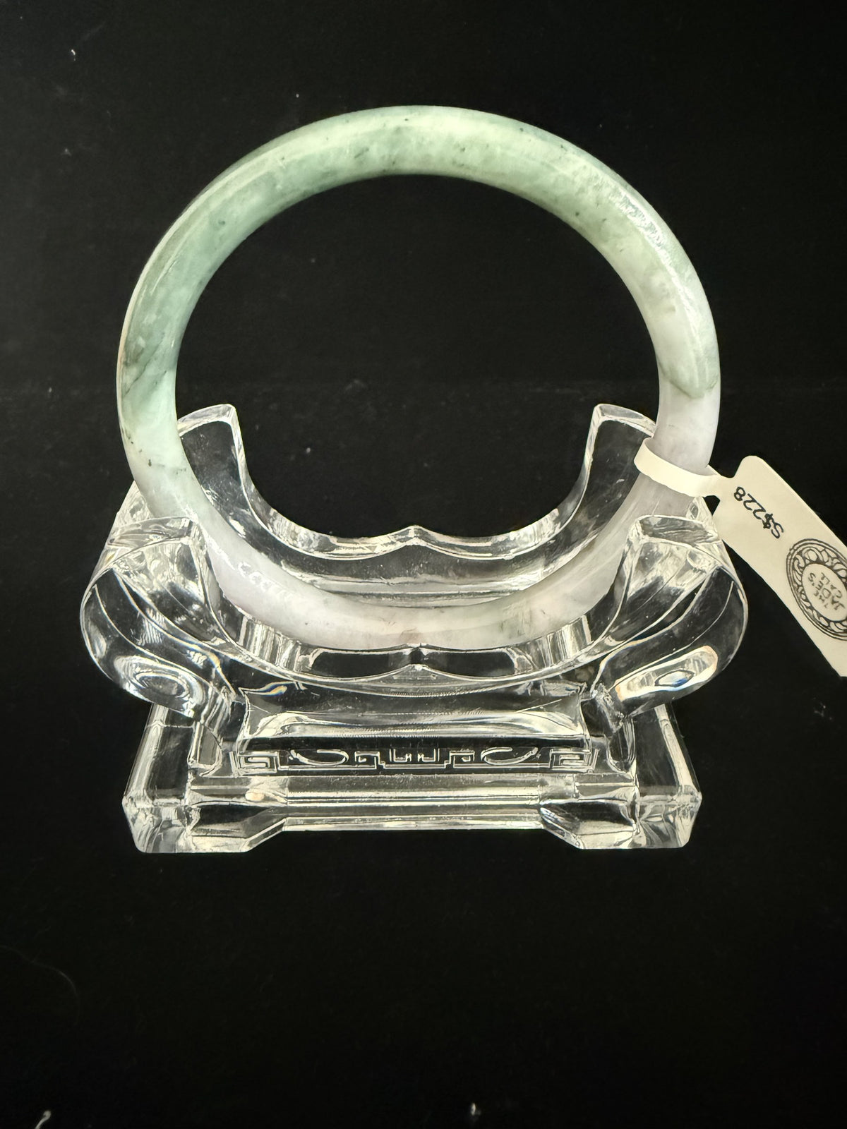 517. Lavender and fresh green two-tone thin jade bangle