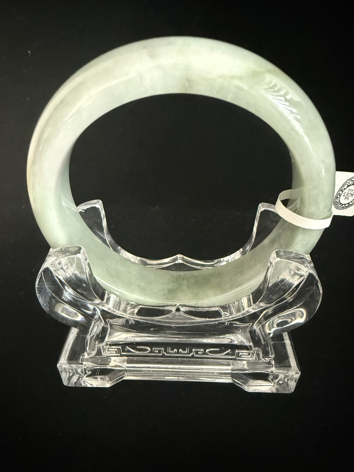 544. Pale celadon green chunky jade bangle
