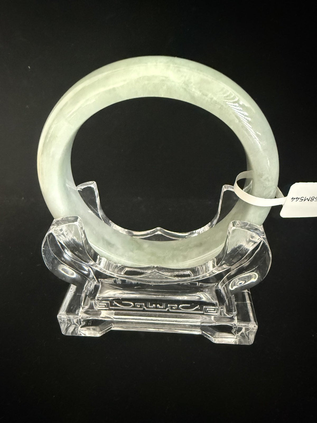 544. Pale celadon green chunky jade bangle