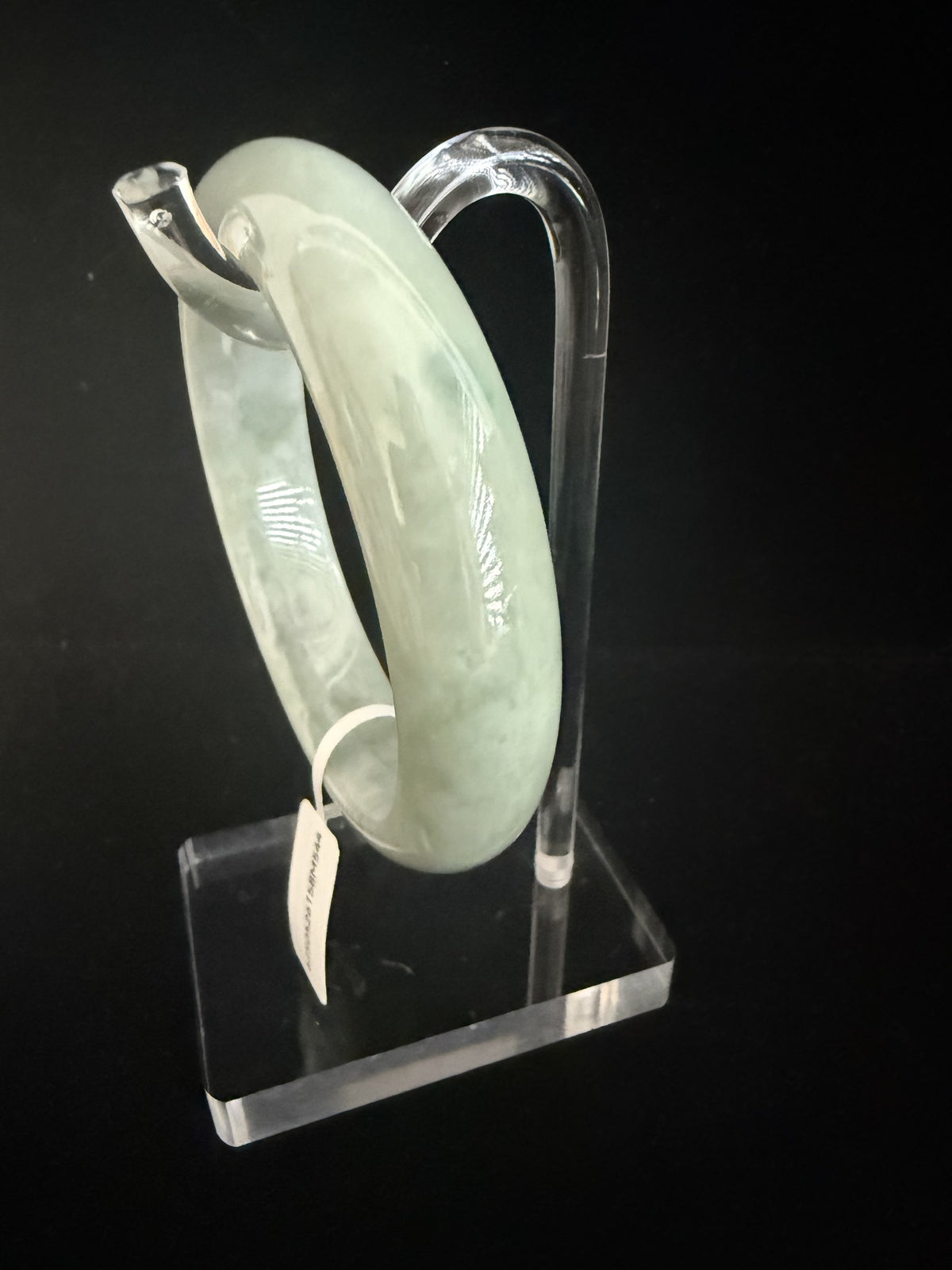 544. Pale celadon green chunky jade bangle