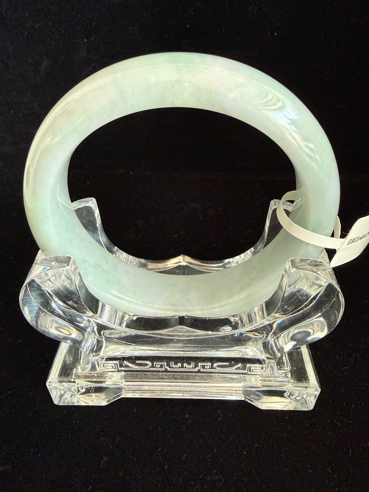 383. Green with lavender Jadeite  bangle